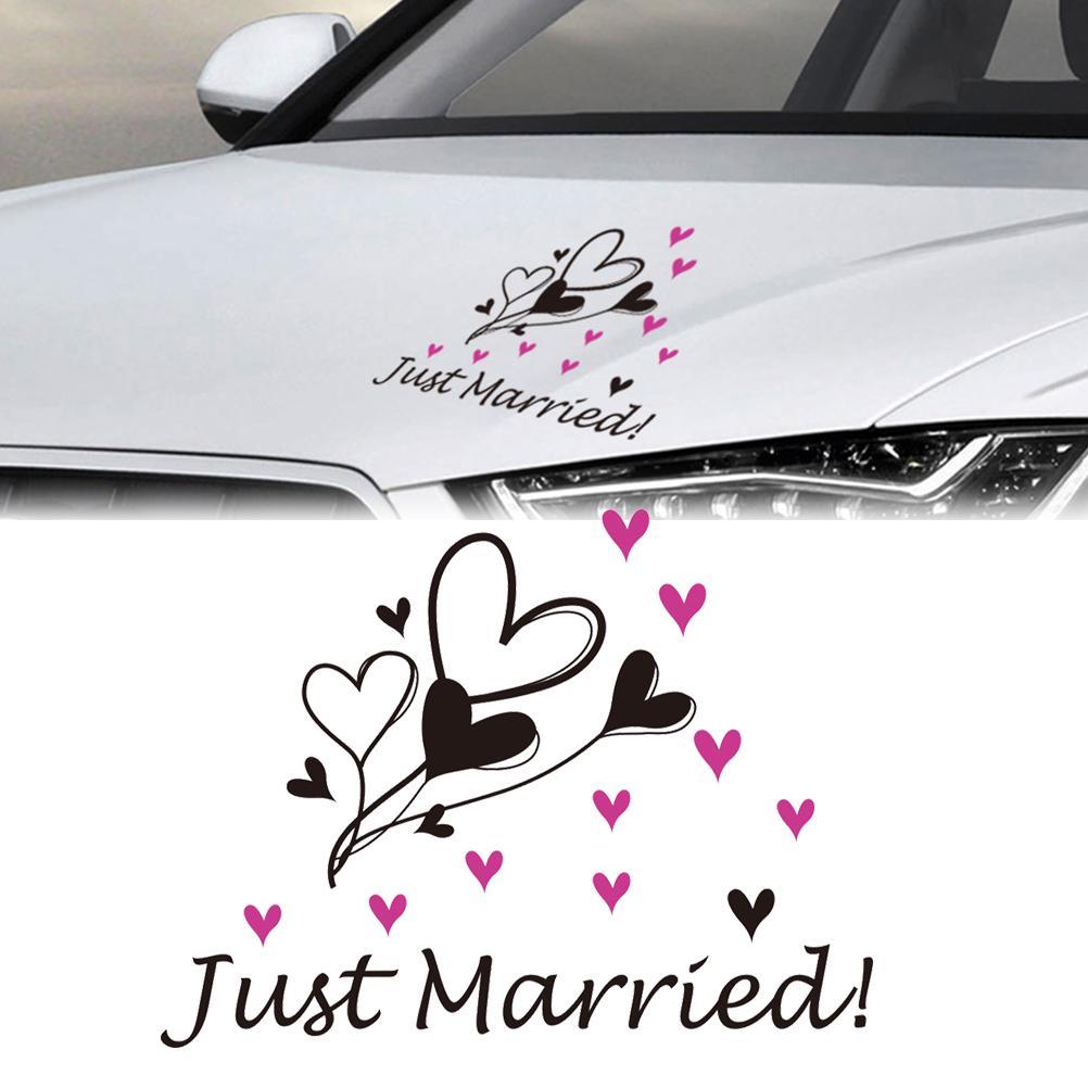 1002x1002 1PC Removable Non Toxic Peel And Stick Vinyl Just Married Wedding Wallpaper Car Decal Buy At A Low Prices On Joom E Commerce Platform