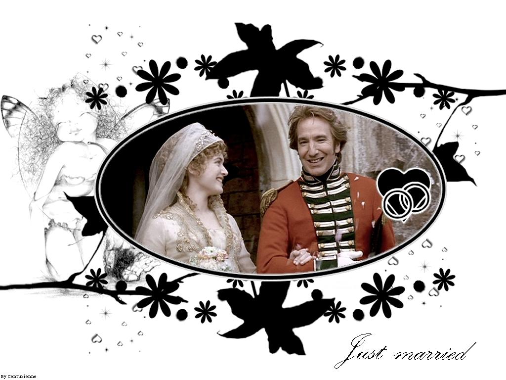 1024x768 Just Married Rickman Wallpaper