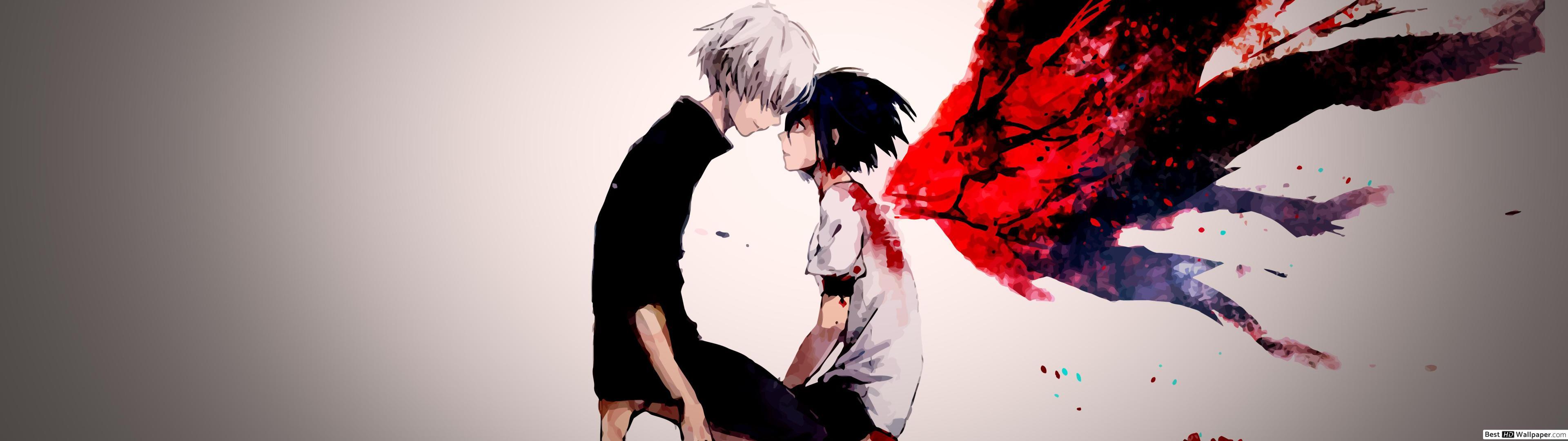 3840x1080 Tokyo Ghoul Touka, Ken Kaneki HD wallpaper download