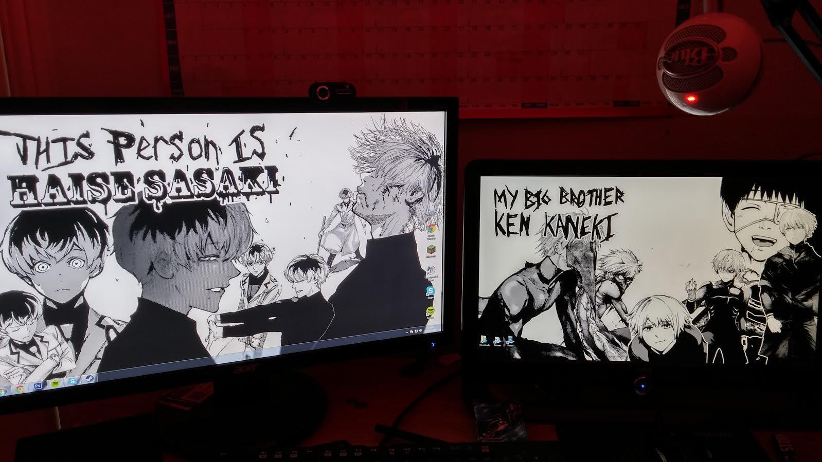 1598x899 I recently got two monitors and I thought this would be appropriate.: TokyoGhoul