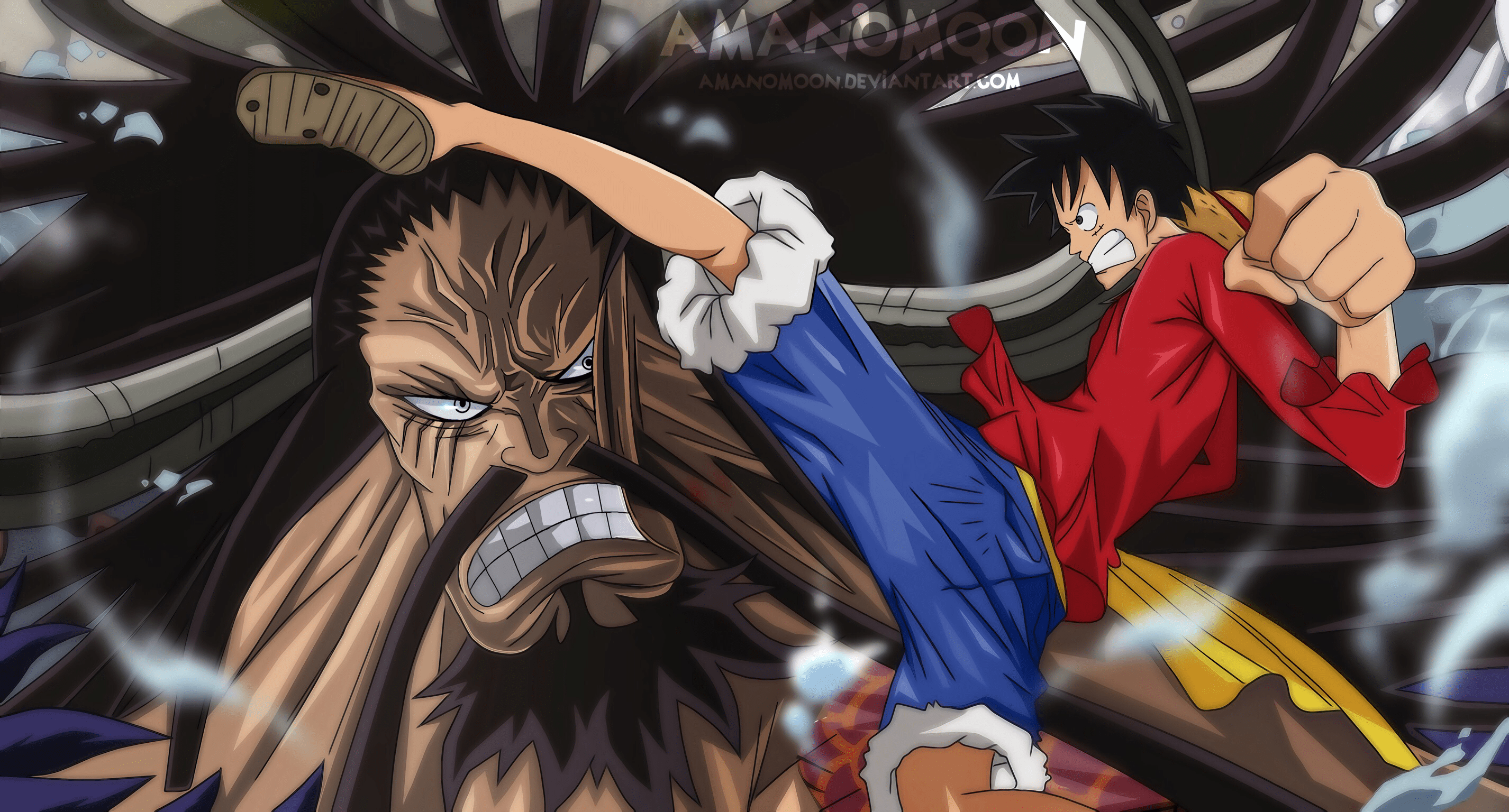 2852x1536 Kaido (One Piece), Monkey D. Luffy wallpaper
