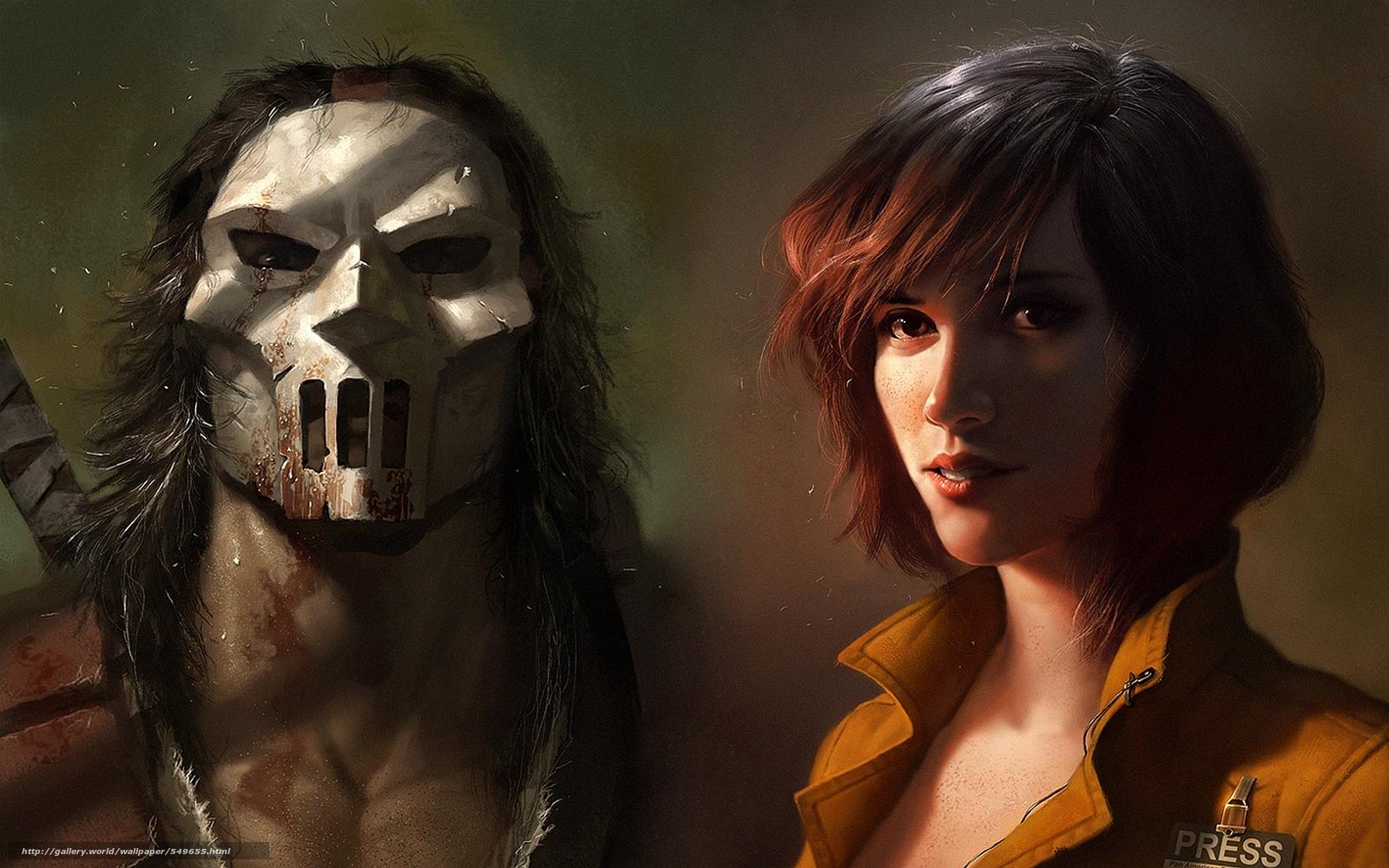 1600x1000 Download wallpaper April O'Neil, Casey Jones, art, Turtles free desktop wallpaper in the resolution 2560x1600