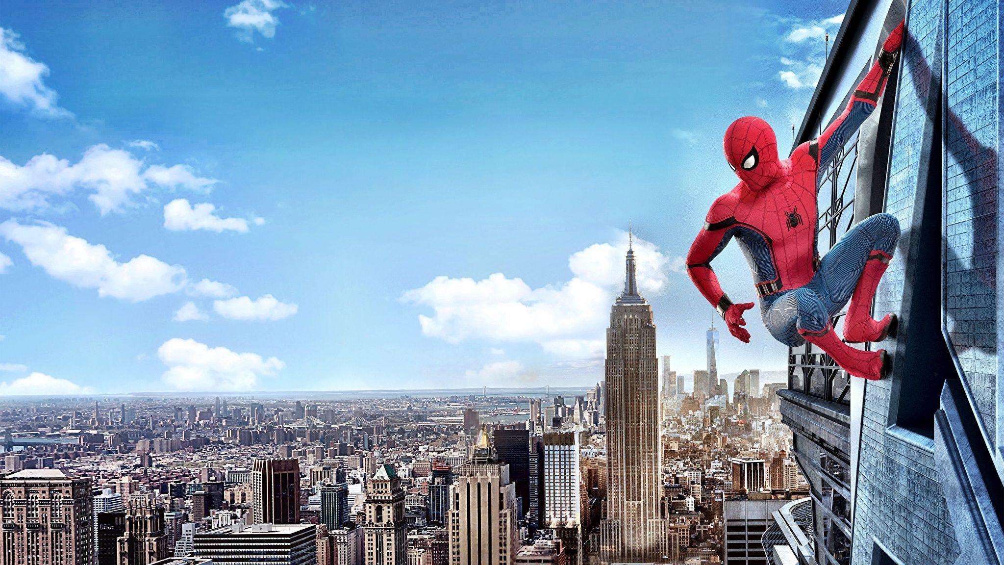 Hình nền 2048x1152 Spider Man: Homecoming New York City Heroes 2048x1152