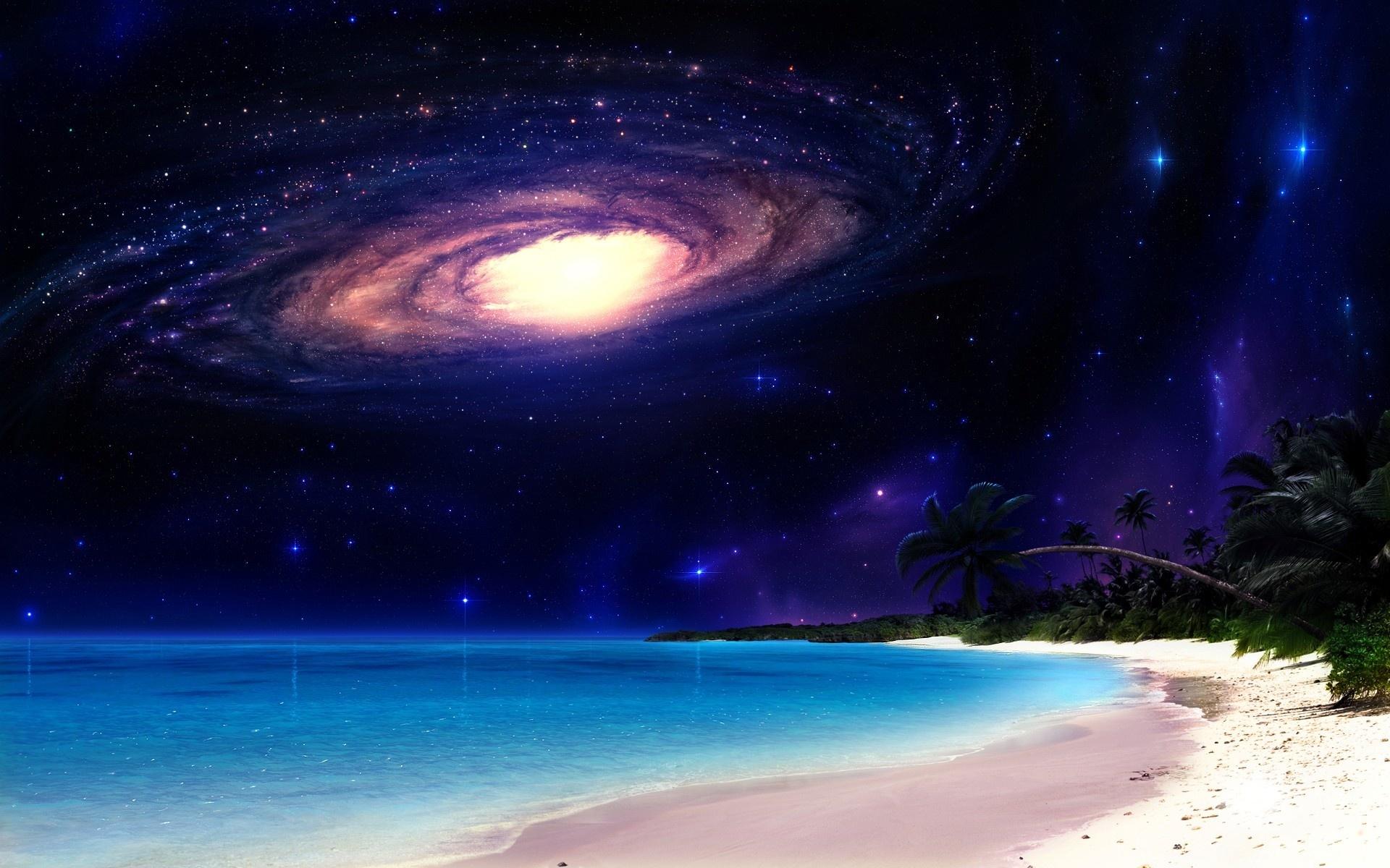 1920x1200 WallpaperD wallpaper. photo. picture. nature, space, fantasy, the beach, stars