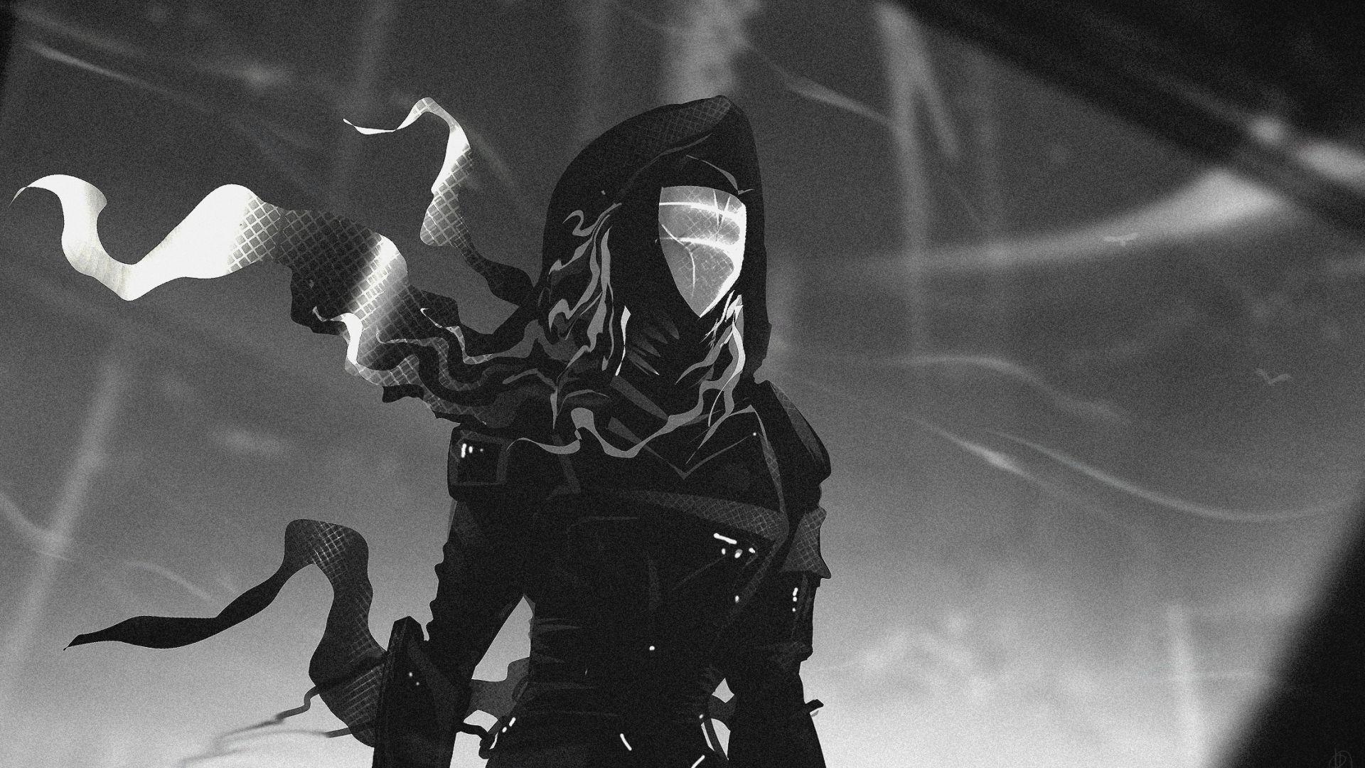 1920x1080 Desktop wallpaper cyberpunk outfit, woman, black and white, art, HD image, picture, background, cee2c7