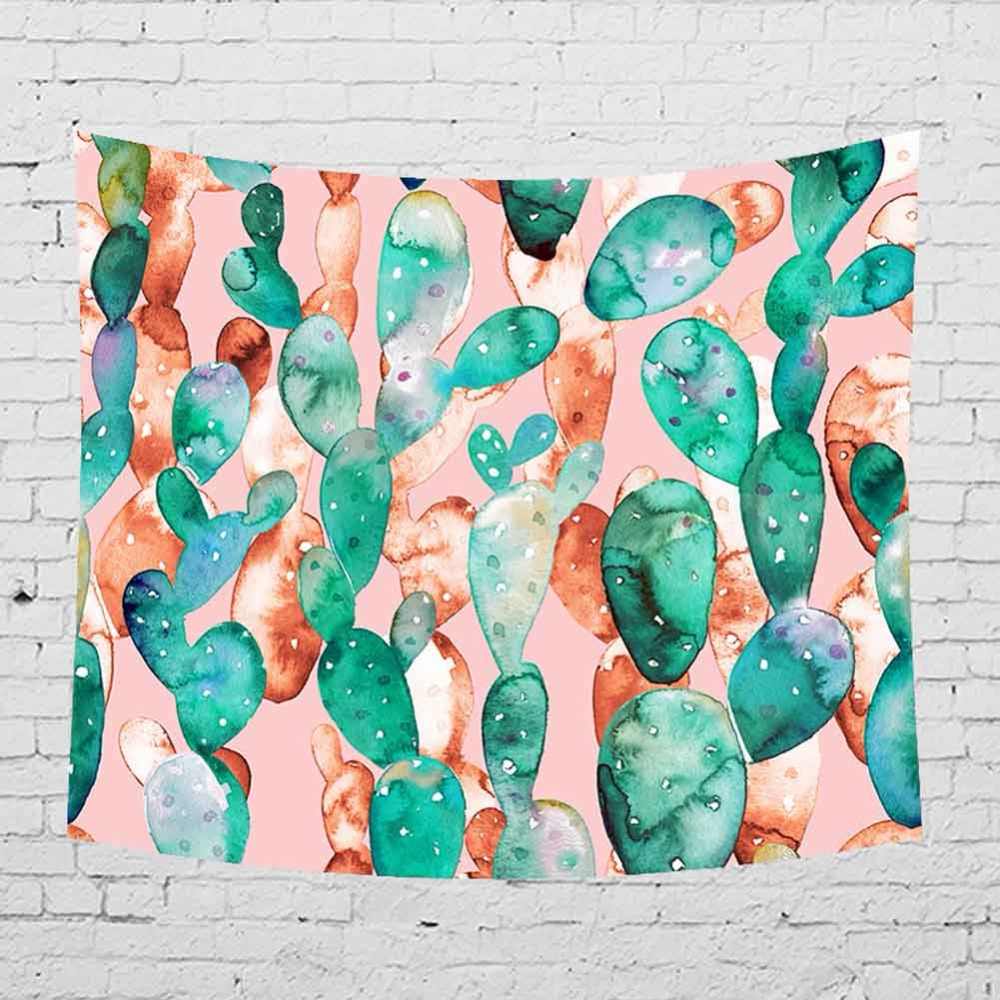 1000x1000 Cactus Watercolor Wall Hanging Tapestry Mandala Bohemian Tapestries Landscape Wallpaper Wall Art Shawl Beach Towel Throw Blanket. Tapestry