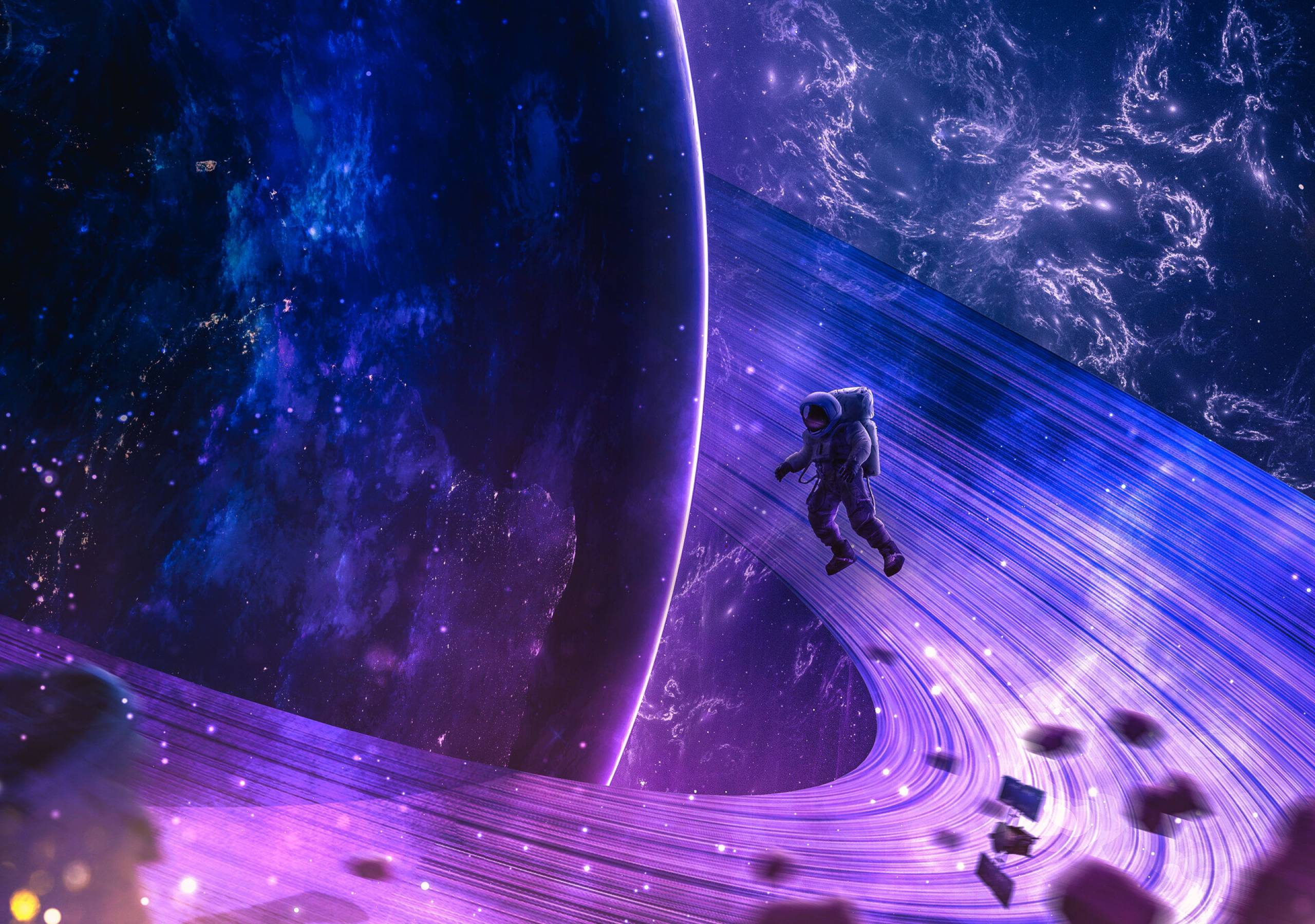 2560x1800 Astronaut Near Planetary Ring 2560x1800 Resolution Wallpaper, HD Space 4K Wallpaper, Image, Photo and Background
