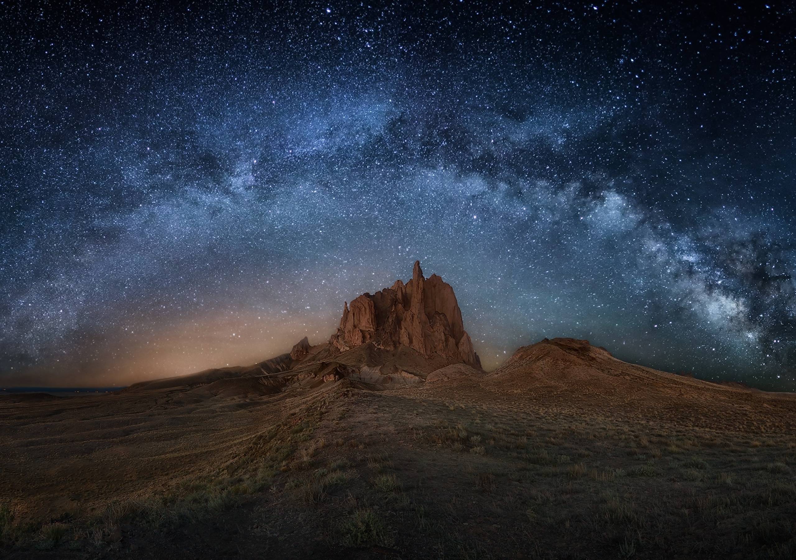 2560x1800 Rock Landscape at Milky Way Night 2560x1800 Resolution Wallpaper, HD Nature 4K Wallpaper, Image, Photo and Background