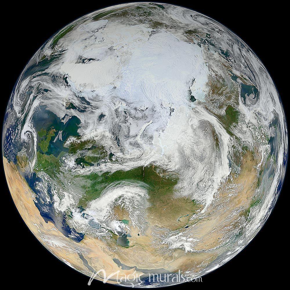 1000x1000 White Marble Arctic View Wallpaper Mural