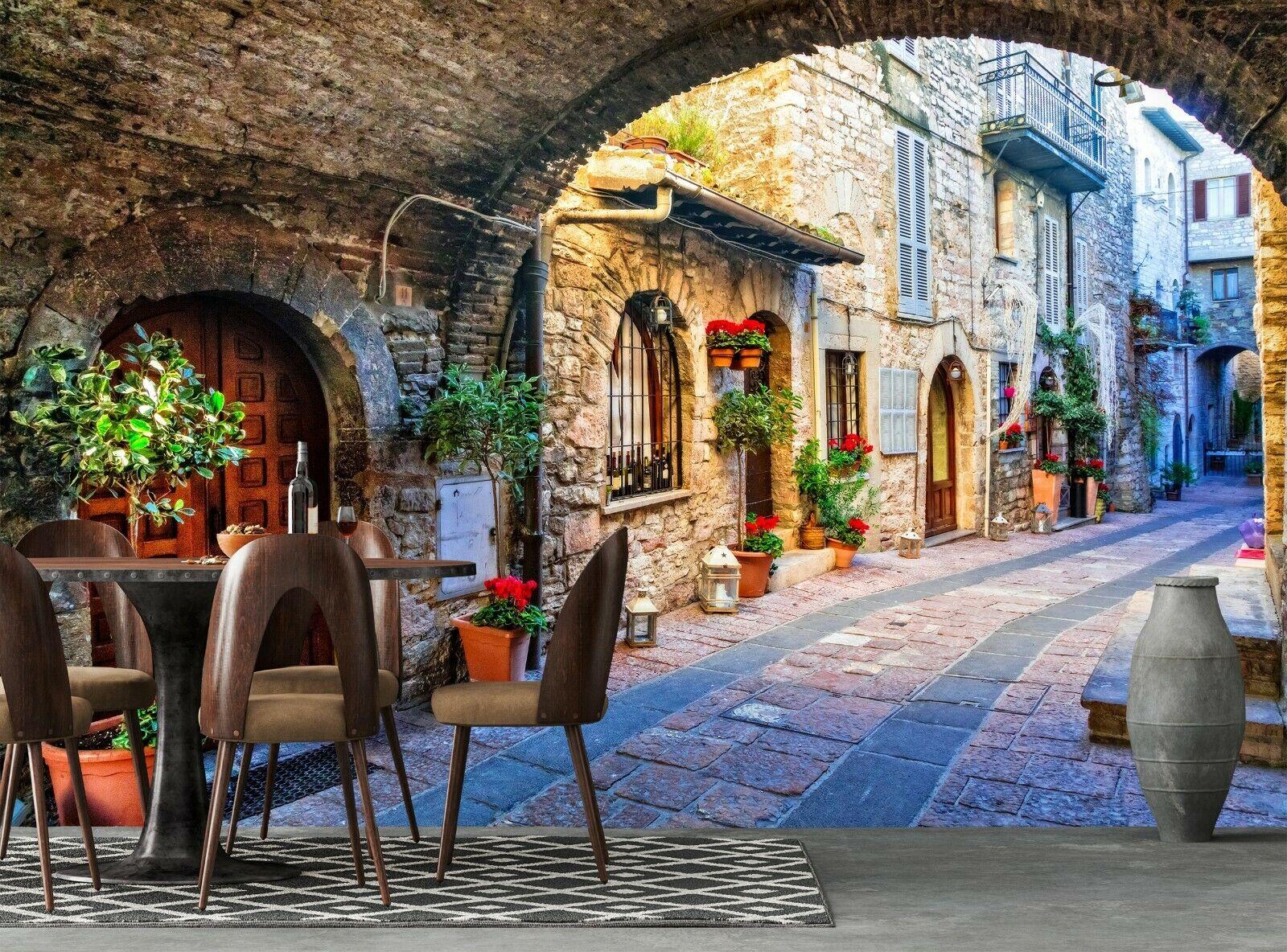 1600x1184 Charming Old Street of Italy Photo Wallpaper Wall Mural 252cm W X 235 Cm H online
