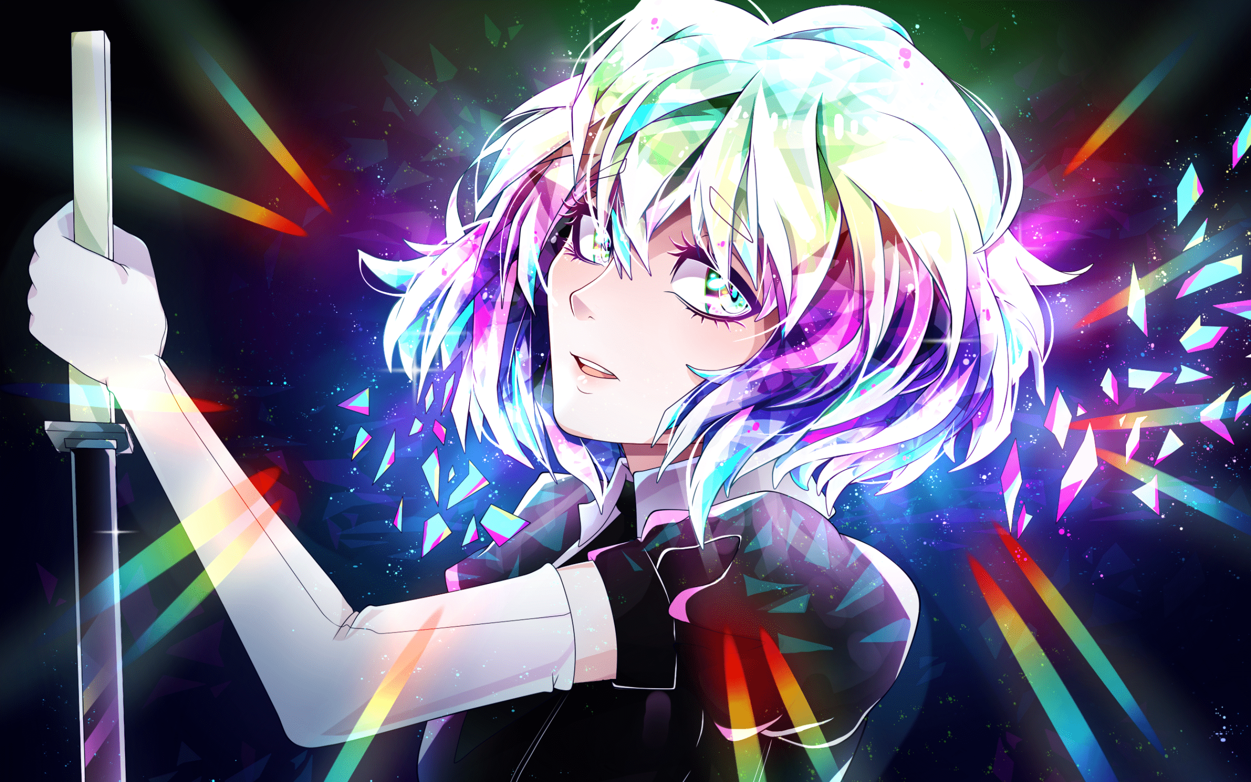 2560x1600 Download wallpaper Diamond, katana, manga, Land of the Lustrous, Houseki No Kuni for desktop with resolution 2560x1600. High Quality HD picture wallpaper