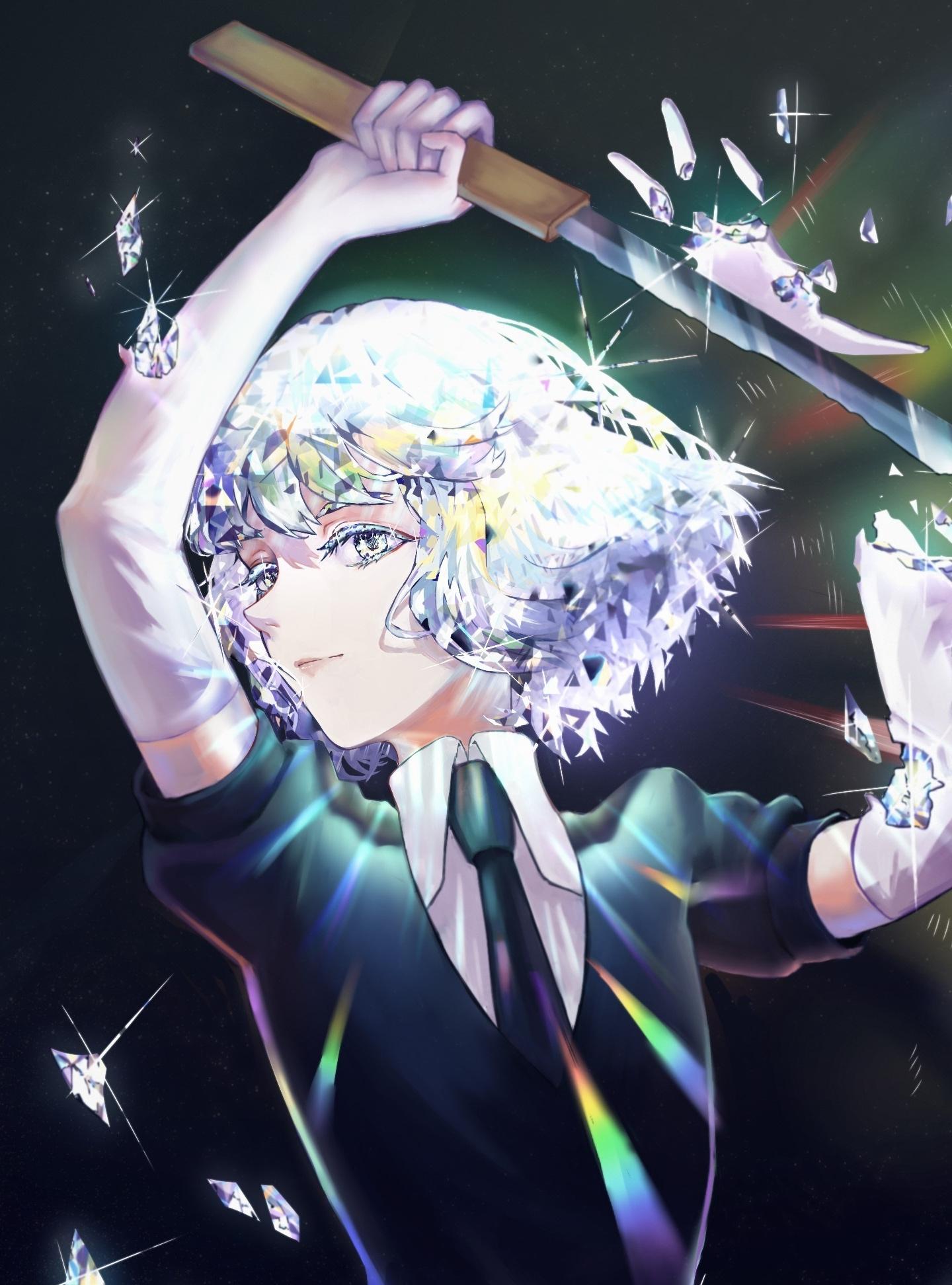 1440x1944 Diamond, Houseki No Kuni, Arms Up, Sword, Wallpaper Houseki No Kuni