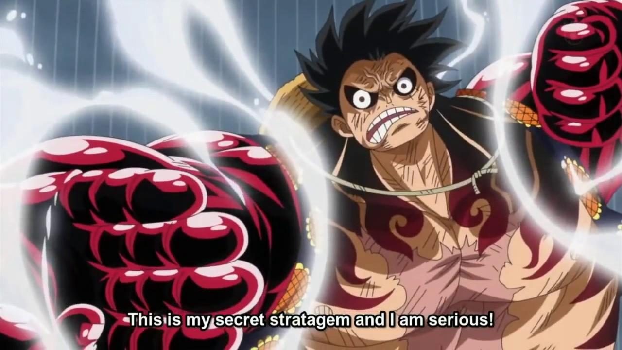 1280x720 Luffy vs Doflamingo GEAR 4 FOURTH KONG GUN! One Piece 726 HD Eng Sub