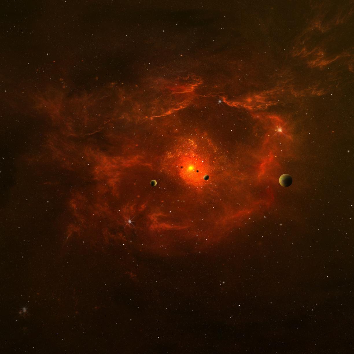 1224x1224 Planets, space, stars, galaxy, clouds, art wallpaper, 5000x HD image, picture, 38aa9429