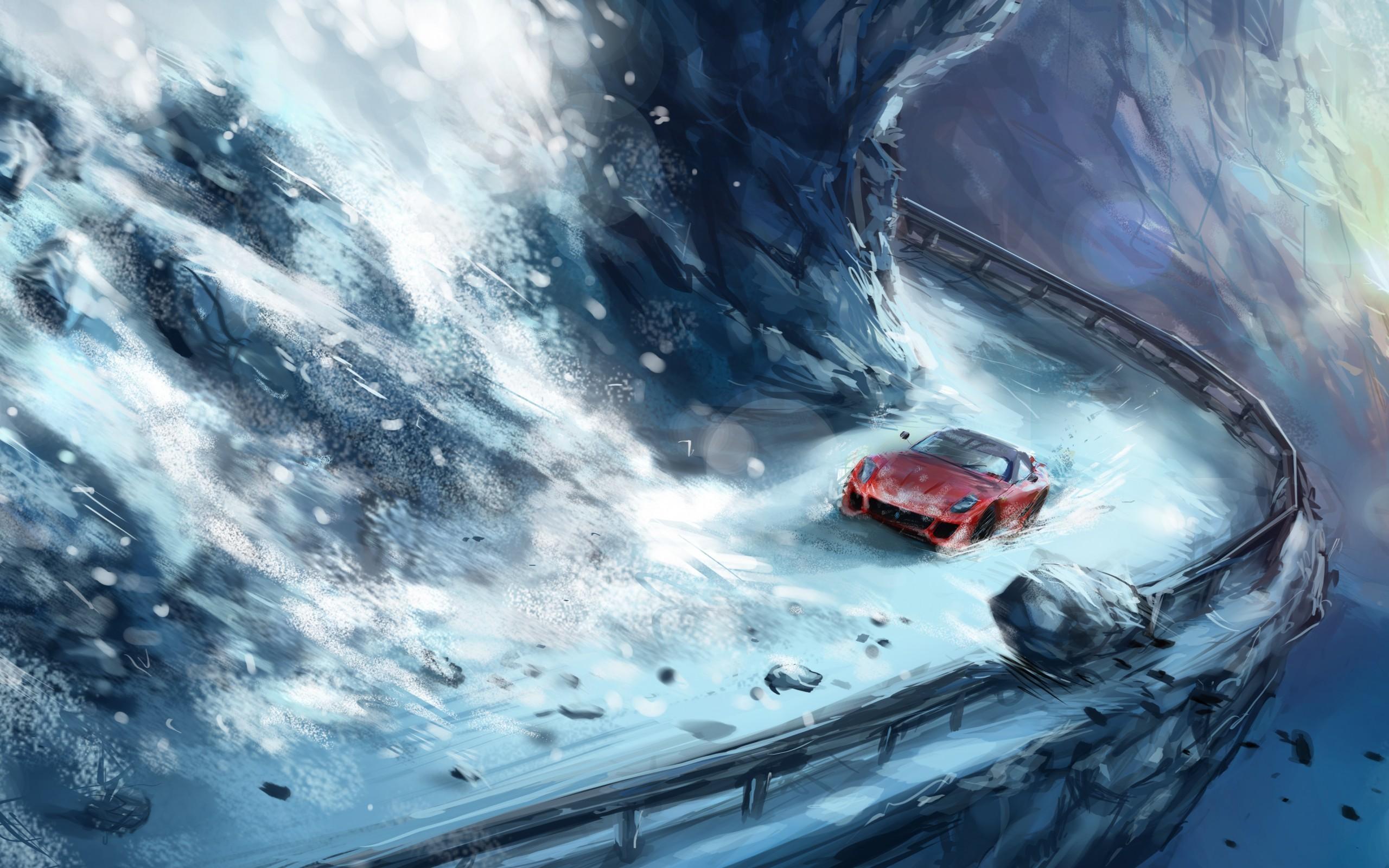2560x1600 Artwork Cliff Ferrari Ferrari 599XX 2560x1600 UHD Wallpaper. Walldump HD and UHD Wallpaper