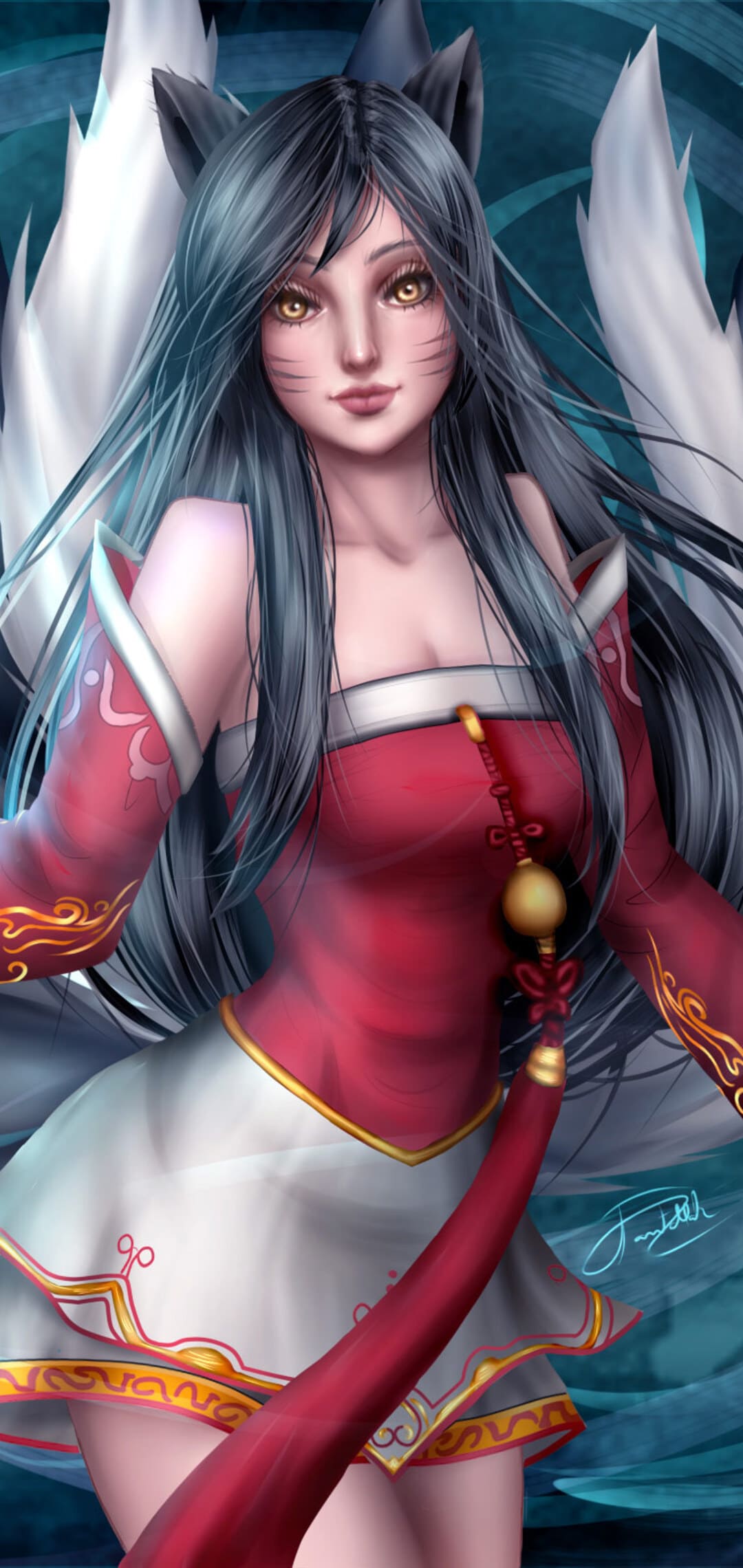 1080x2280 Ahri League of Legends Wallpaper For Android