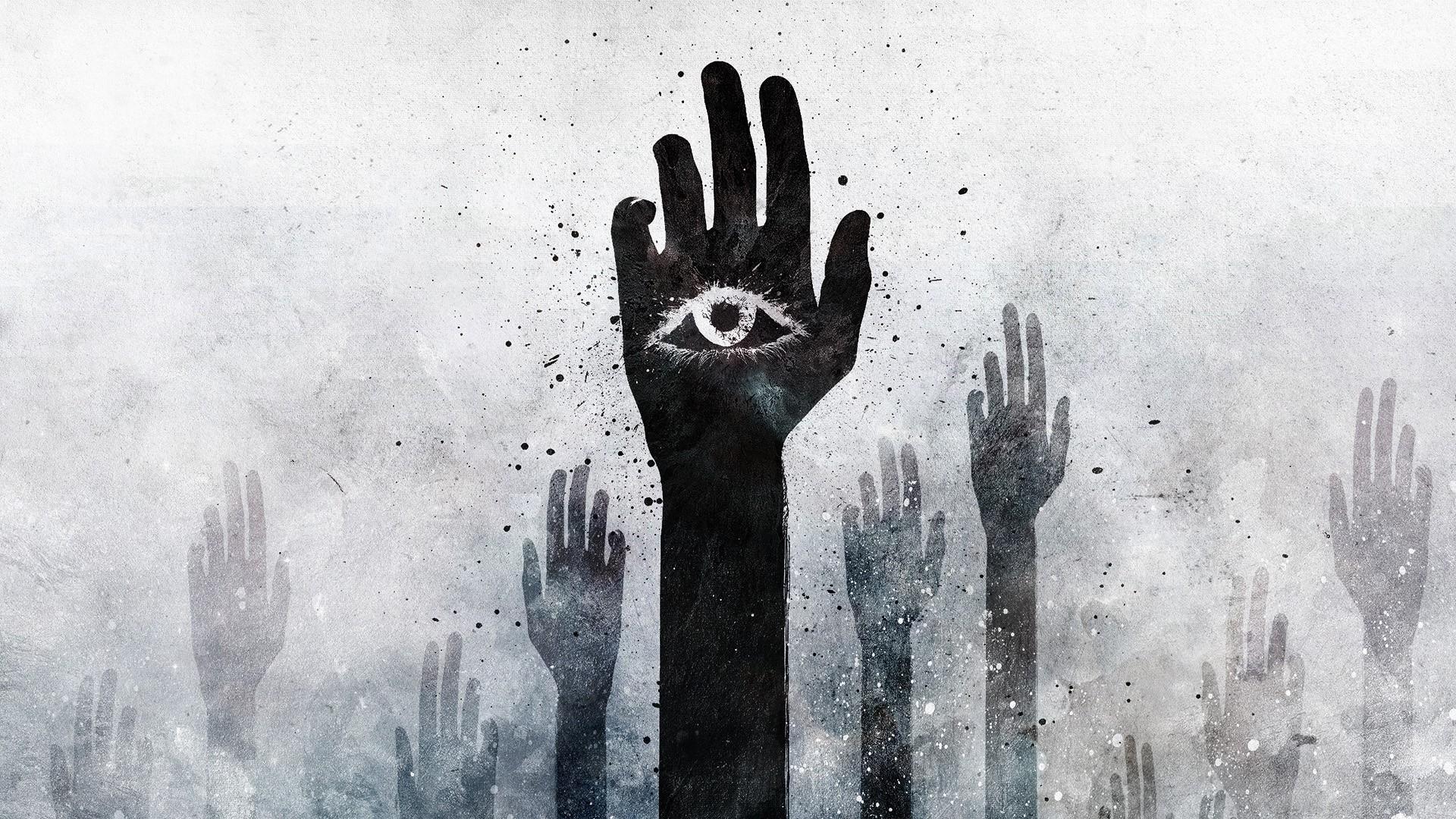 1920x1080 #Alex Cherry, #eyes, #grunge, #artwork, #hands, #video games, #abstract, #the all seeing eye, #fantasy art, wallpaper. Mocah HD Wallpaper
