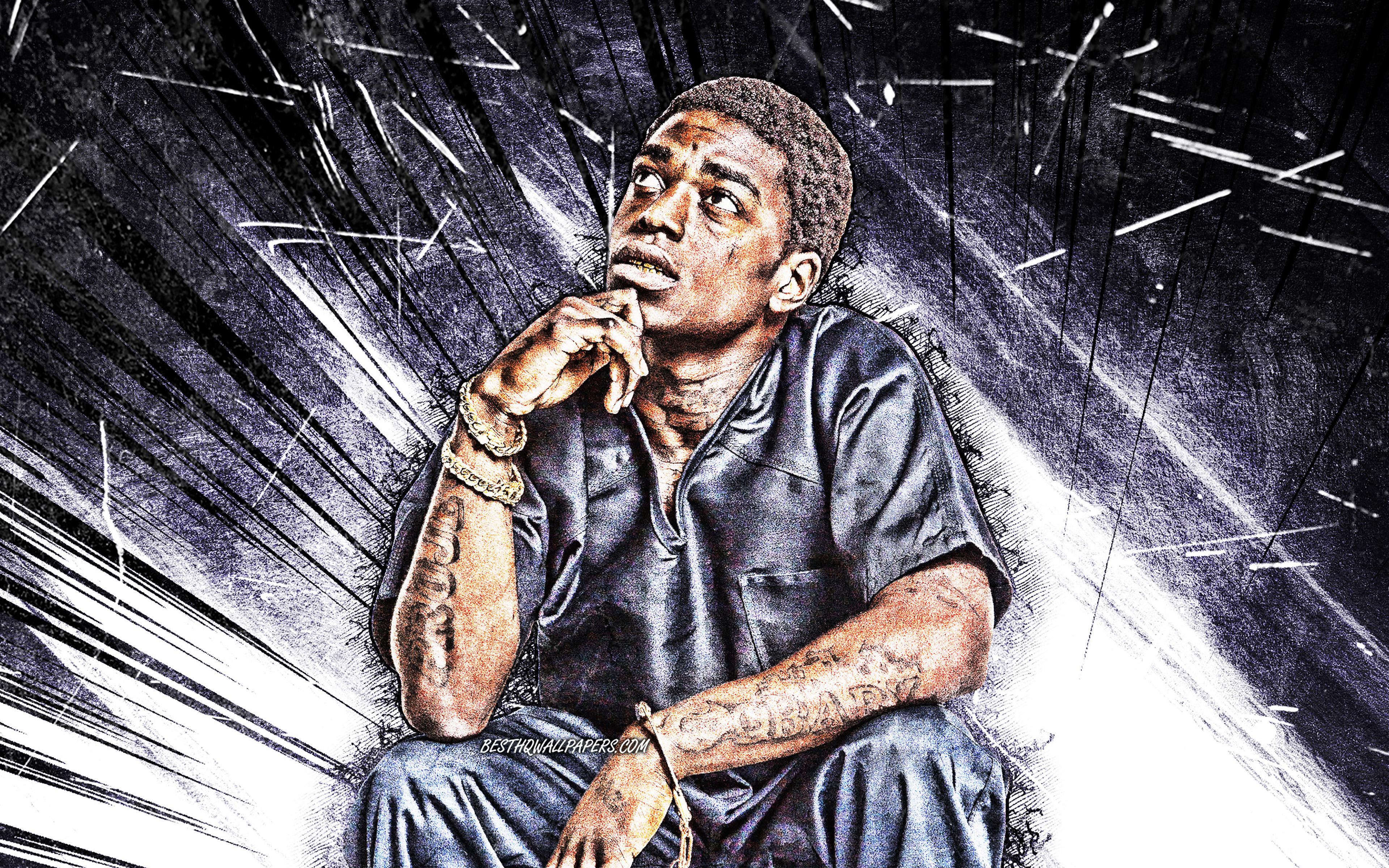 3840x2400 4k, Kodak Black, Grunge Art, American Singer, Music HD Wallpaper