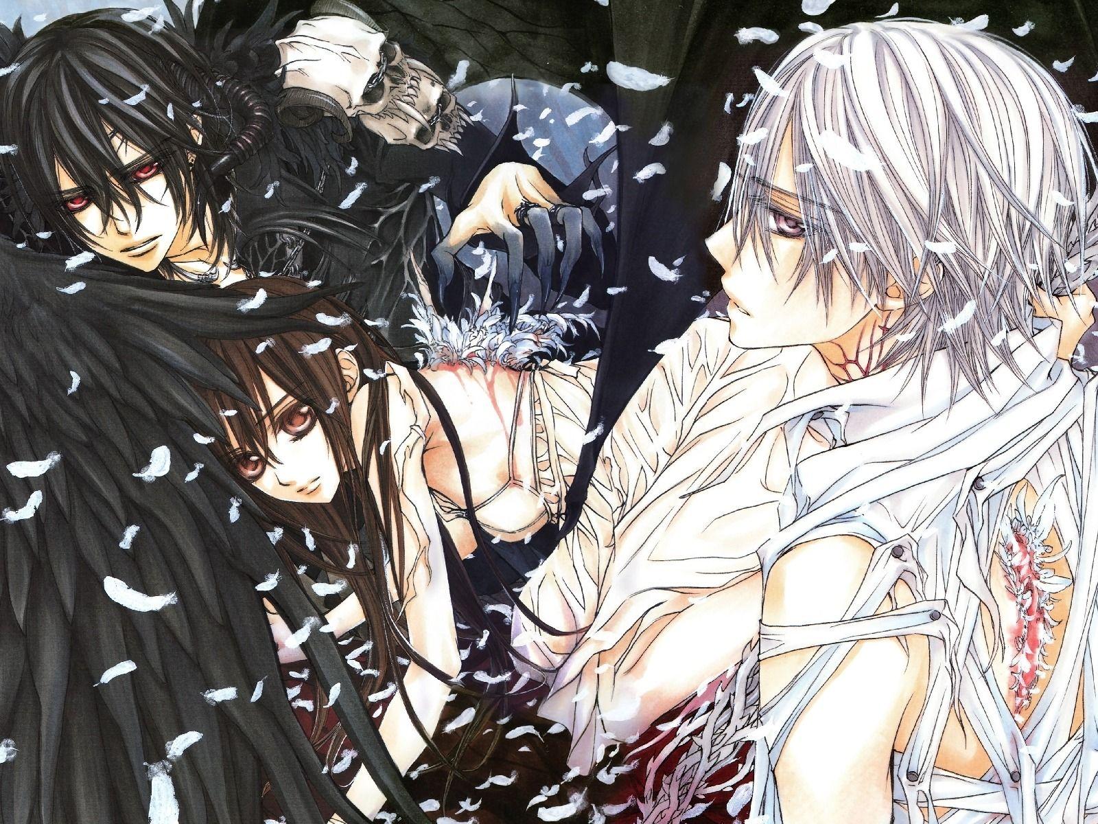 1600x1200 Download wallpaper wings, feathers, skull, Vampire Knight, Zero