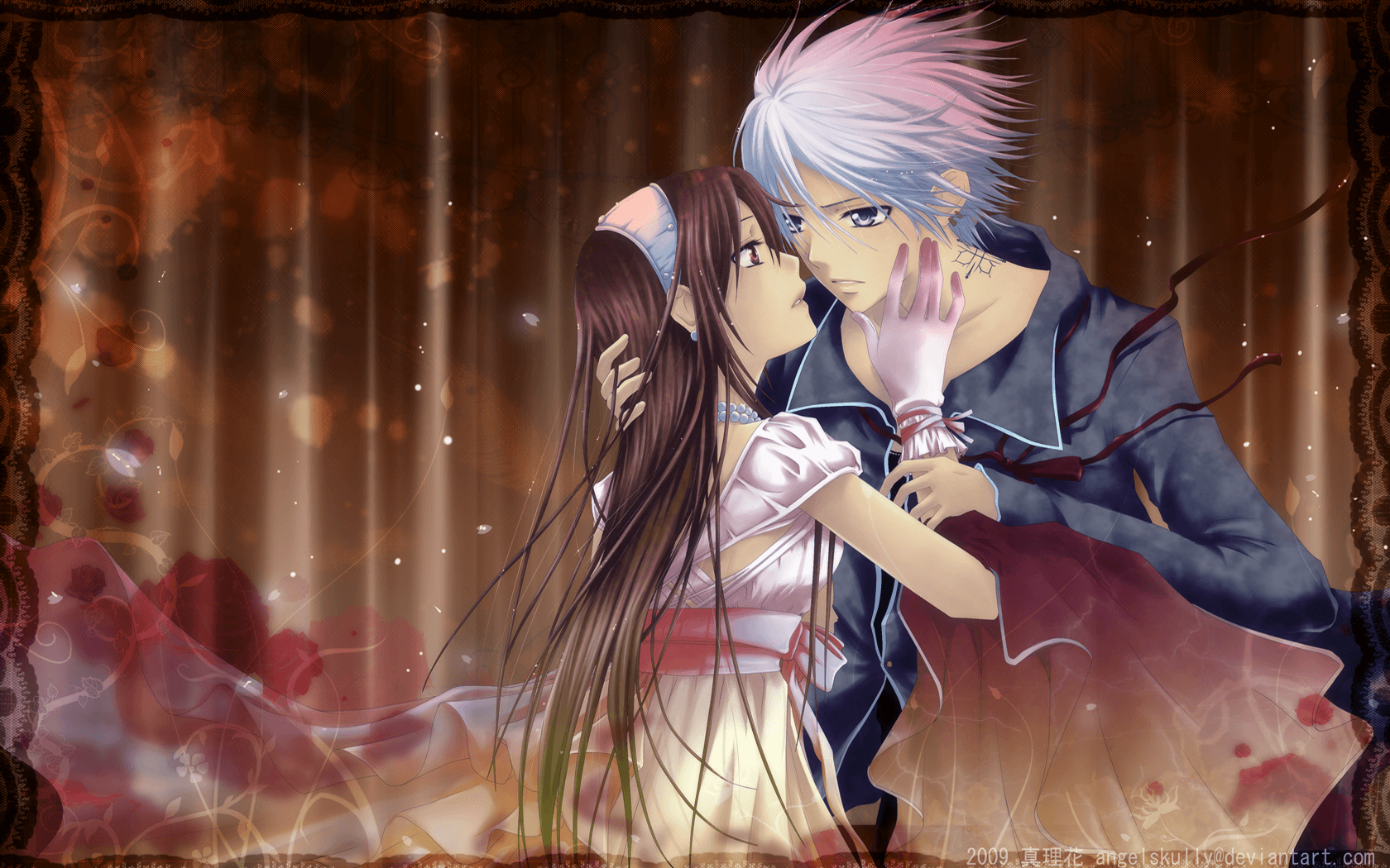 1680x1050 kiryu zero vampire knight yuuki cross. konachan.