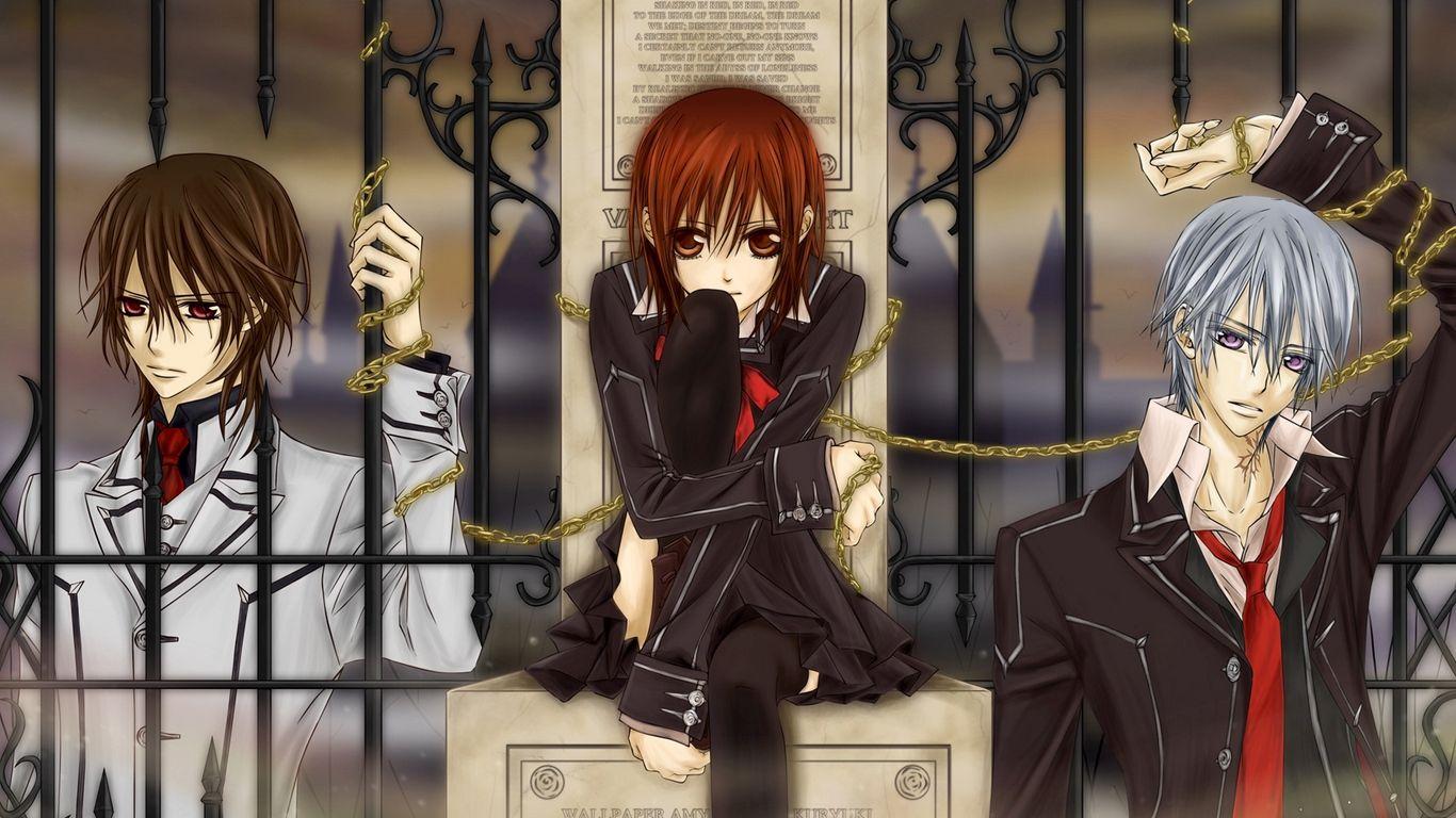 1366x768 Download wallpaper 1366x768 vampire knight, zero, kaname tablet