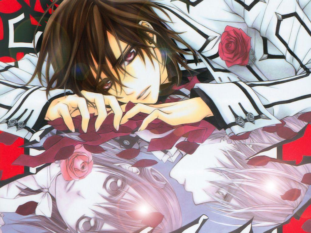 1024x768 Vampire Knight, anime, blood, glow, kaname kuran, light, love