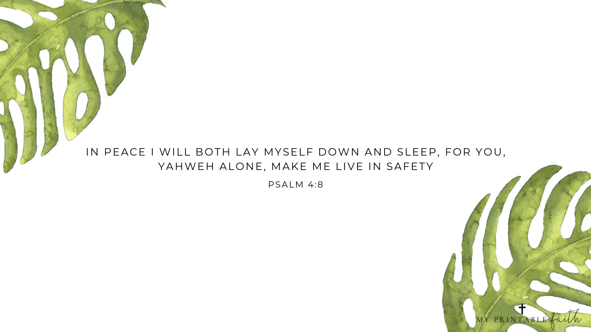 1920x1080 Psalm 4:8 Desktop Wallpaper Printable Faith