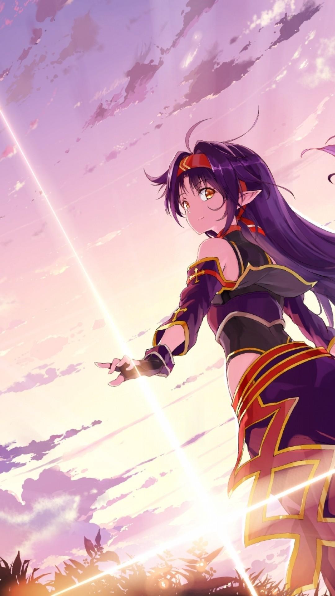 1080x1920 Download 1080x1920 Konno Yuuki, Sword Art Online Scenic, Elf Ears Wallpaper for iPhone iPhone 7 Plus, iPhone 6+, Sony Xperia Z, HTC One