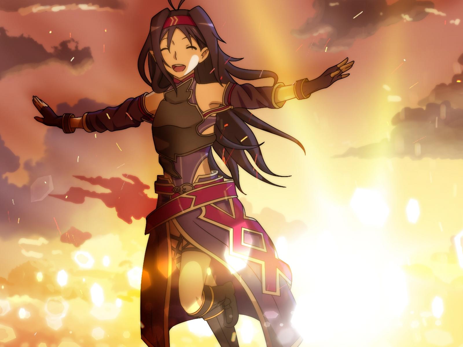 1600x1200 Desktop Wallpaper Konno Yuuki, Sword Art Online, Happy Anime Girl, HD Image, Picture, Background, Dvzi 5