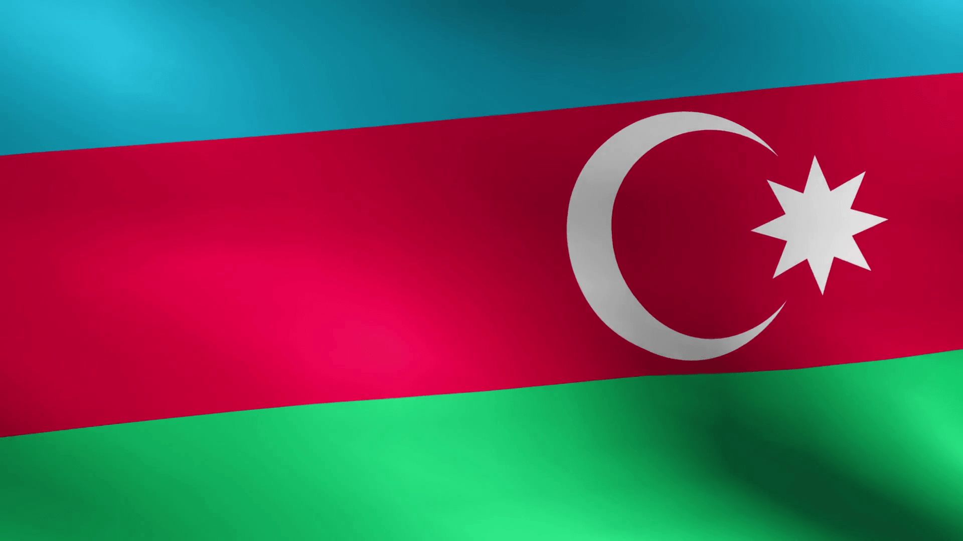 1920x1080 Flag of Azerbaijan Beautiful 3D animation of the Azerbaijan flag in loop mode Motion Background