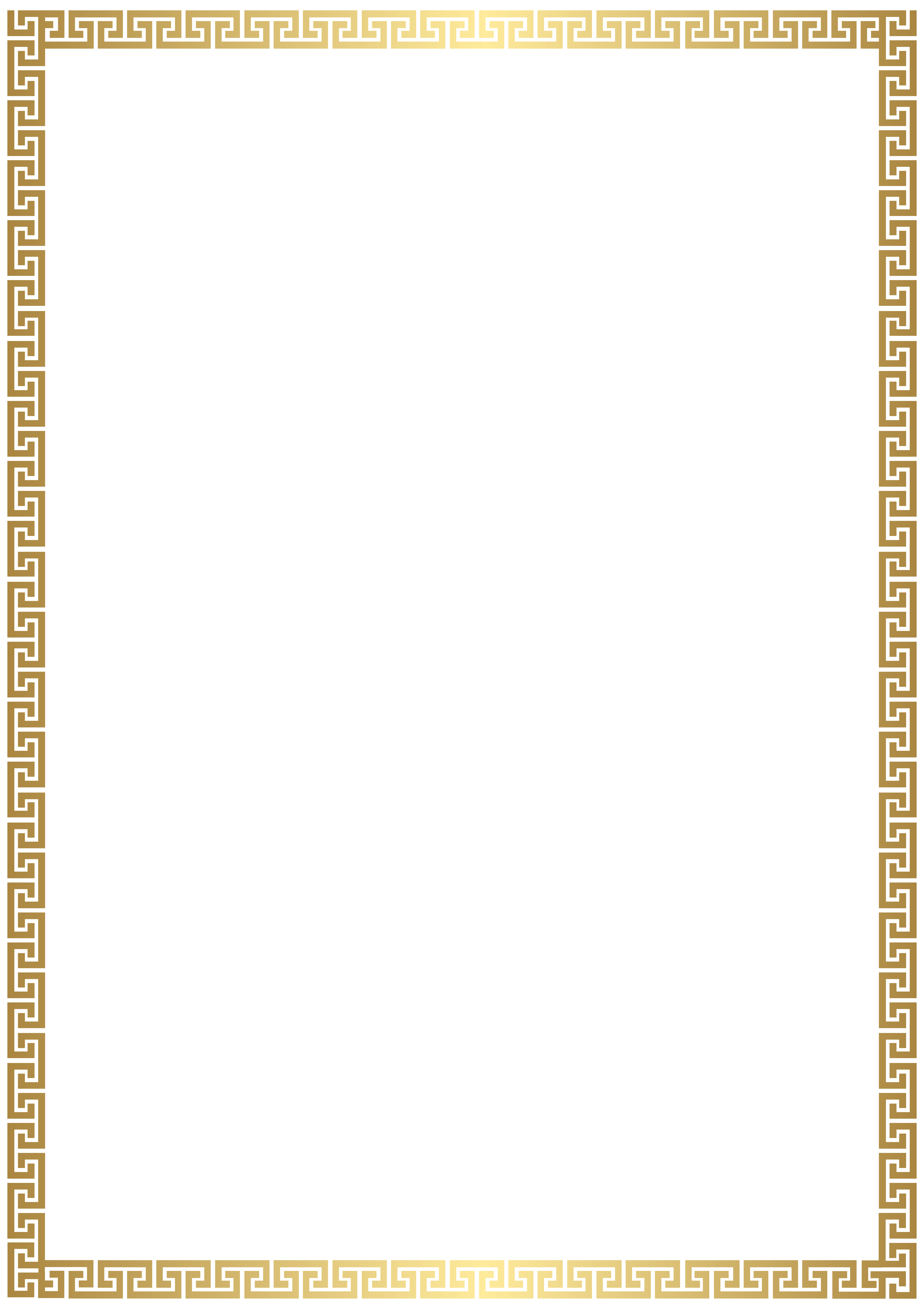 5650x8000 Golden Border PNG For Photo, Picture Frame Transparent PNG Logos