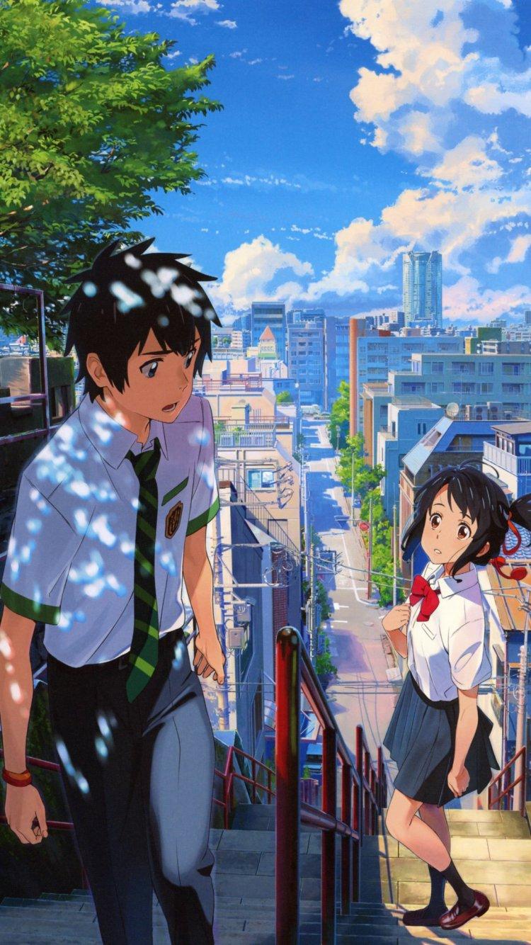 750x1334 Mitsuha Miyamizu and Taki Tachibana iPhone 7 750x1334 wallpaper