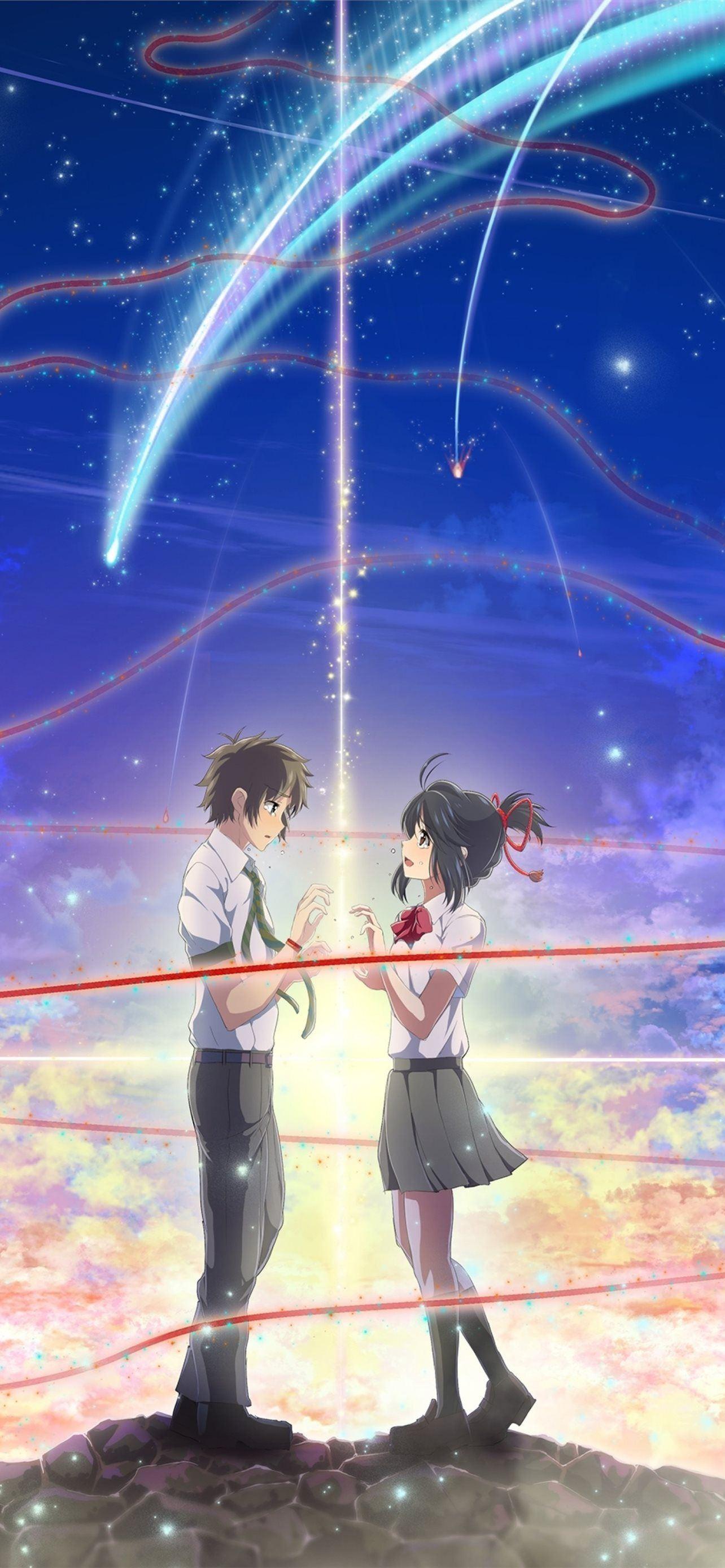 1284x2778 Your Name Scenic Clouds Stars Taki Tachibana Mitsu. iPhone Wallpaper Free Download
