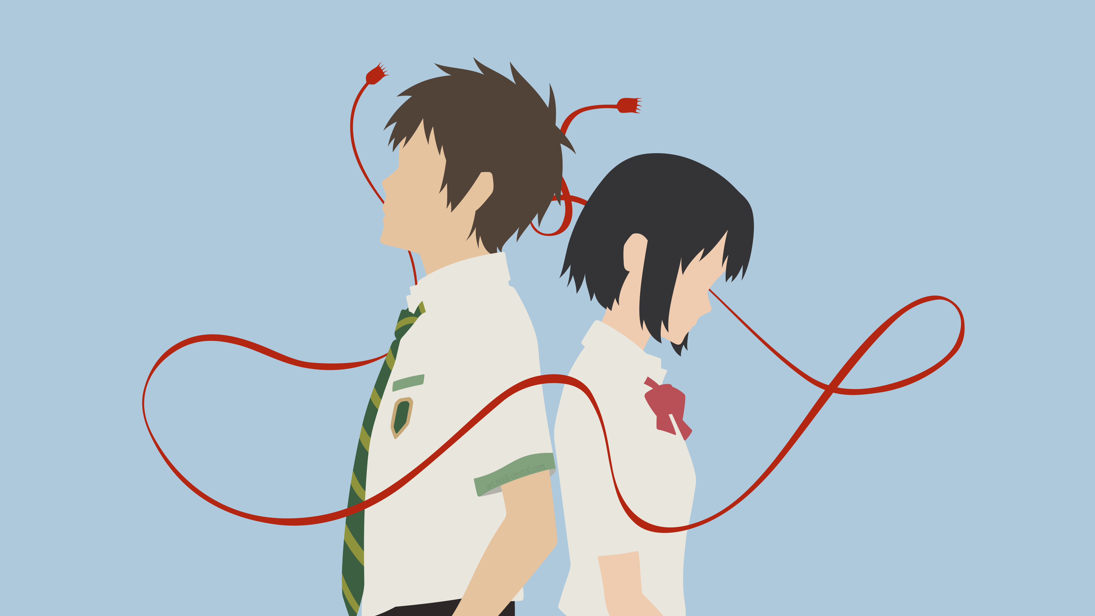 3840x2160 Your Name Miyamizu & Taki Tachibana Minimalist Wallpaper