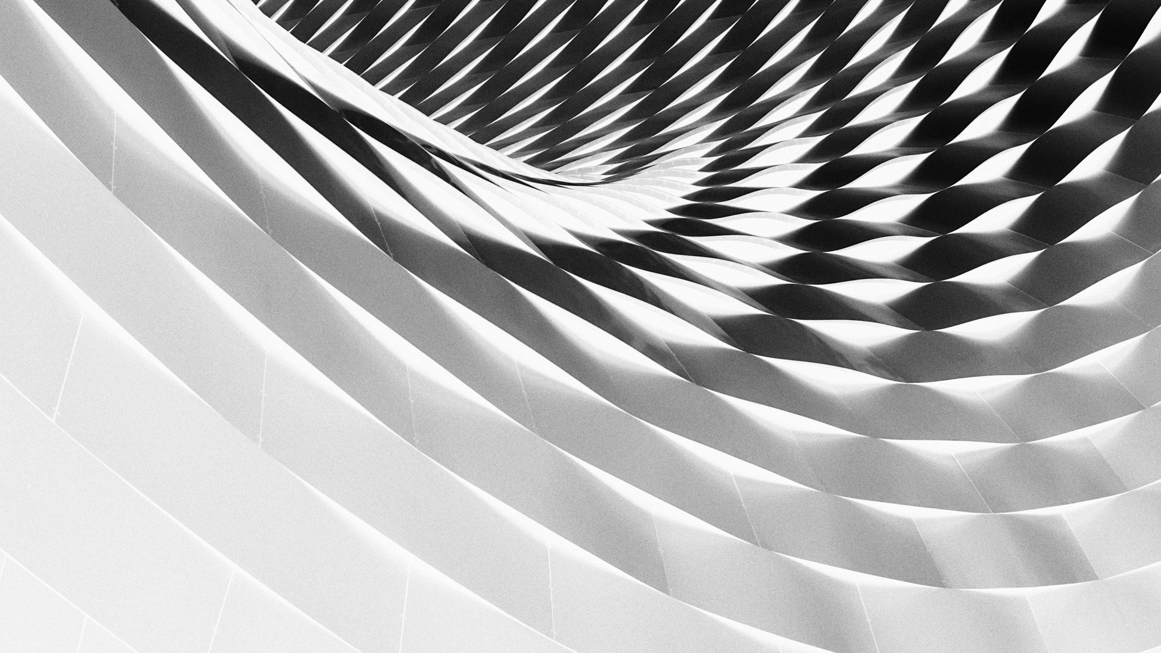 3840x2160 Art Architecture Dark City Bw White Pattern Wallpaper