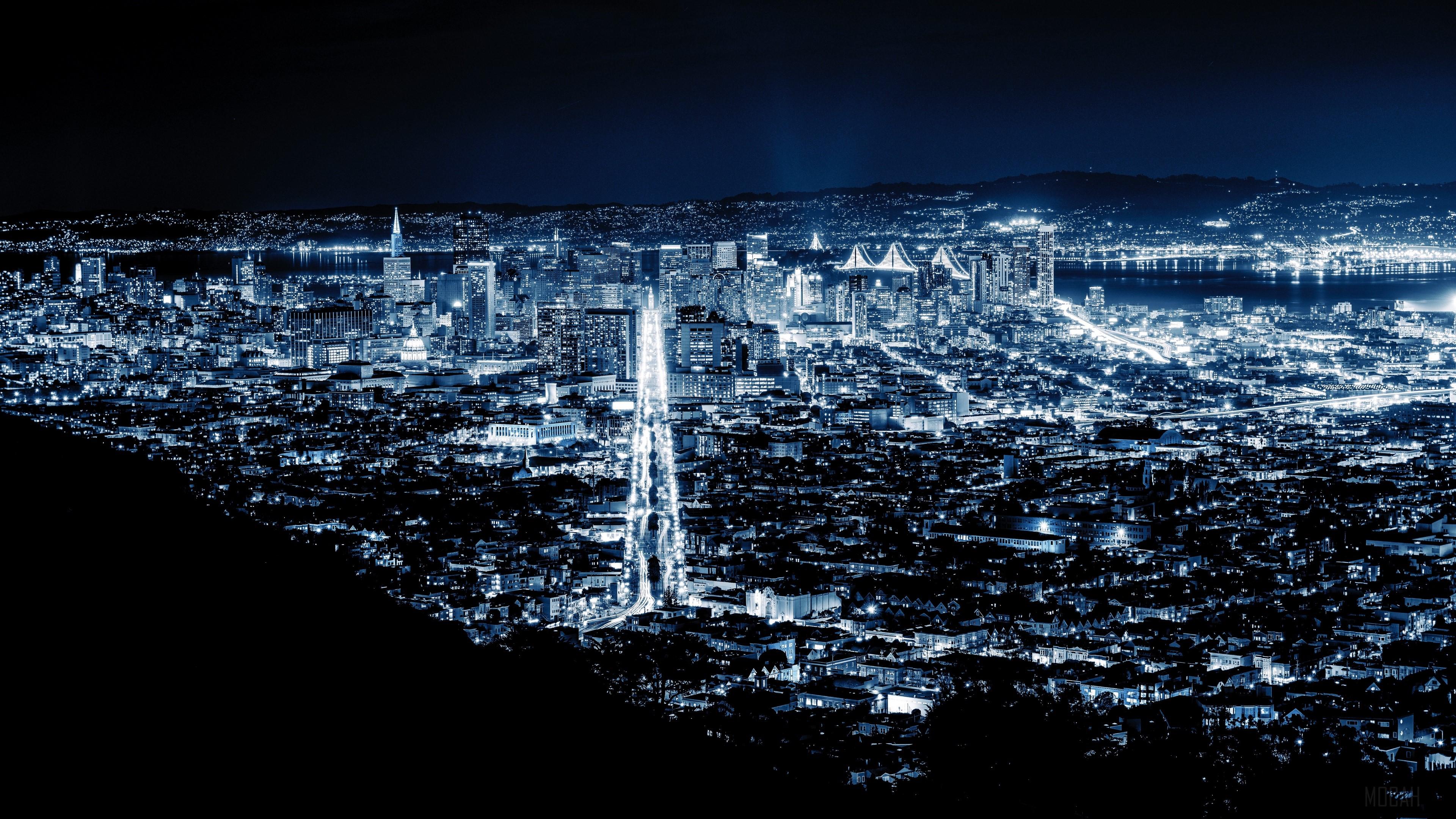 3840x2160 night city, city lights, san francisco, united states 4k wallpaper. Mocah HD Wallpaper