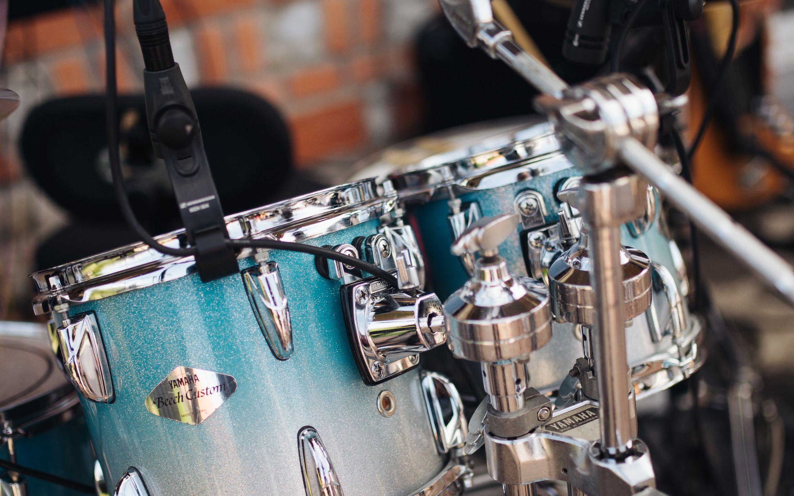 2560x1600 Download wallpaper 2560x1600 drum kit, drums, blue, music widescreen 16:10 HD background