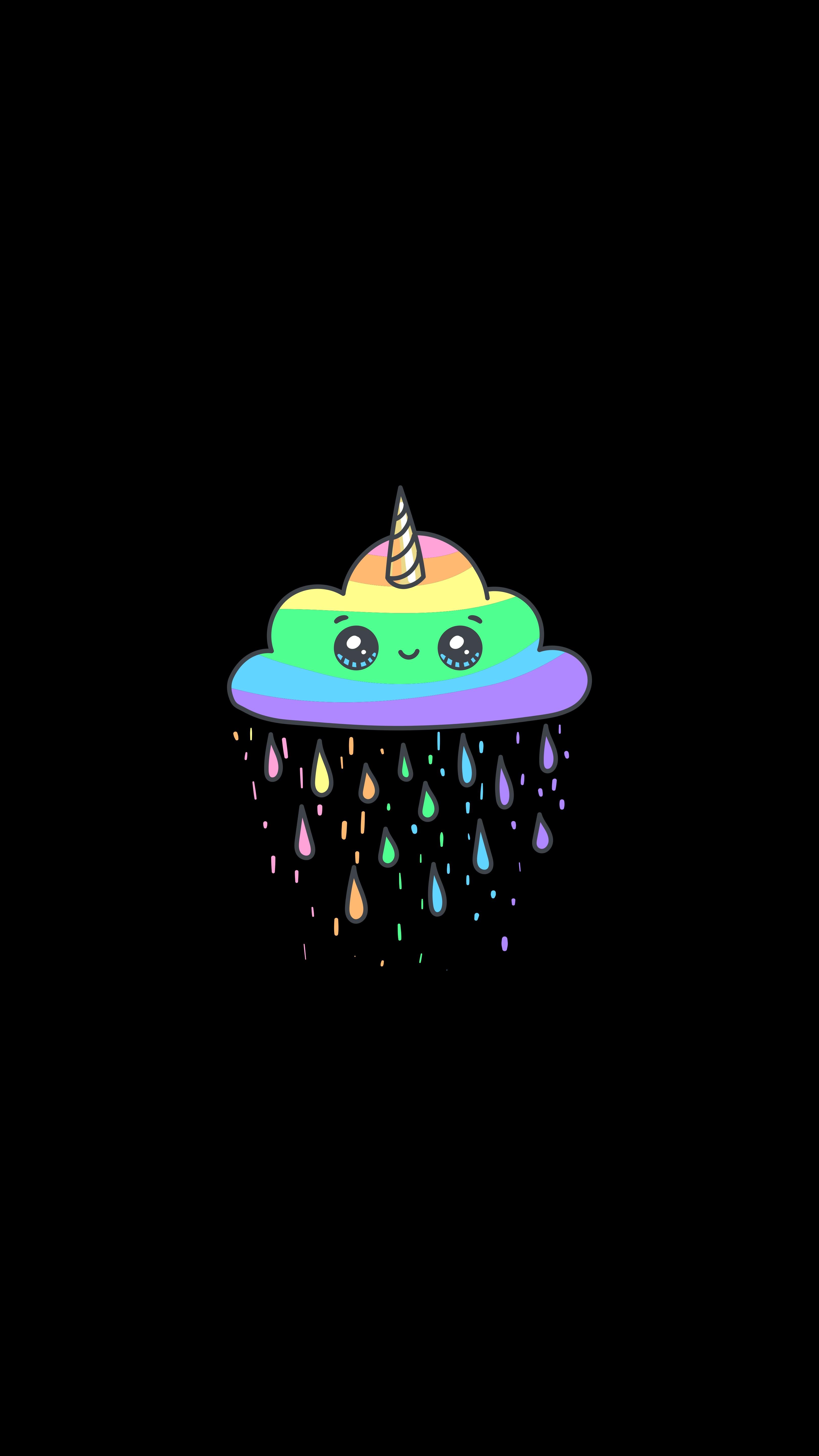 3240x5760 Download wallpaper 3240x5760 cloud, unicorn, rainbow, cute, colorful, rain HD background