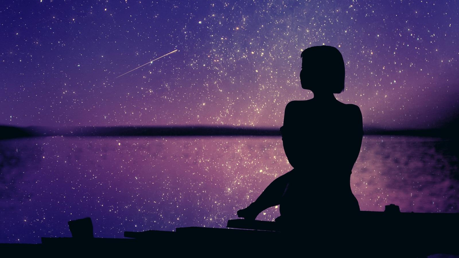 1600x900 Woman Silhouette Background Sunset Stars 4k 5k 1600x900 Resolution HD 4k Wallpaper, Image, Background, Photo and Picture