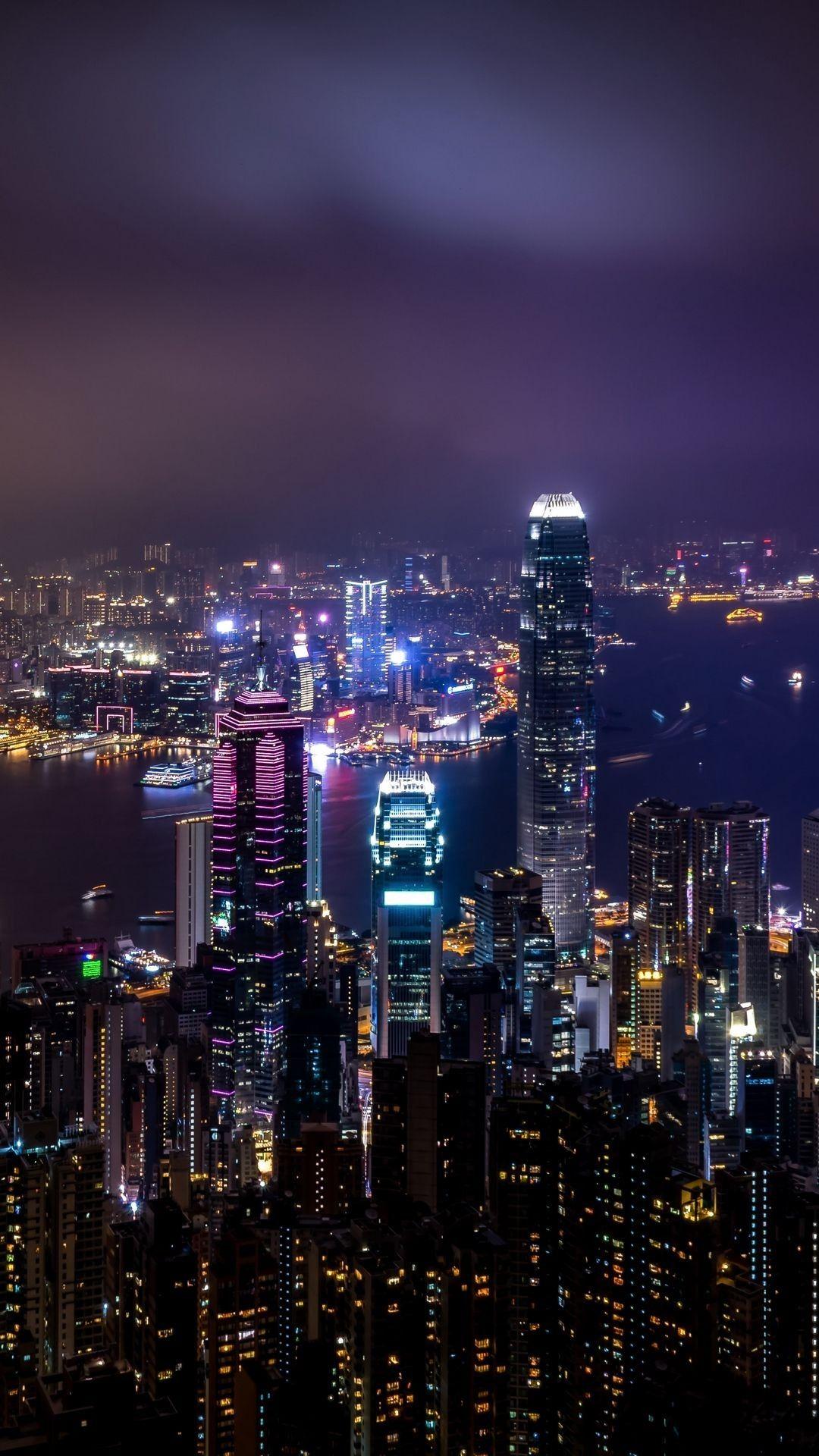 1080x1920 New Hong Kong Wallpaper. City wallpaper, City lights wallpaper, City lights