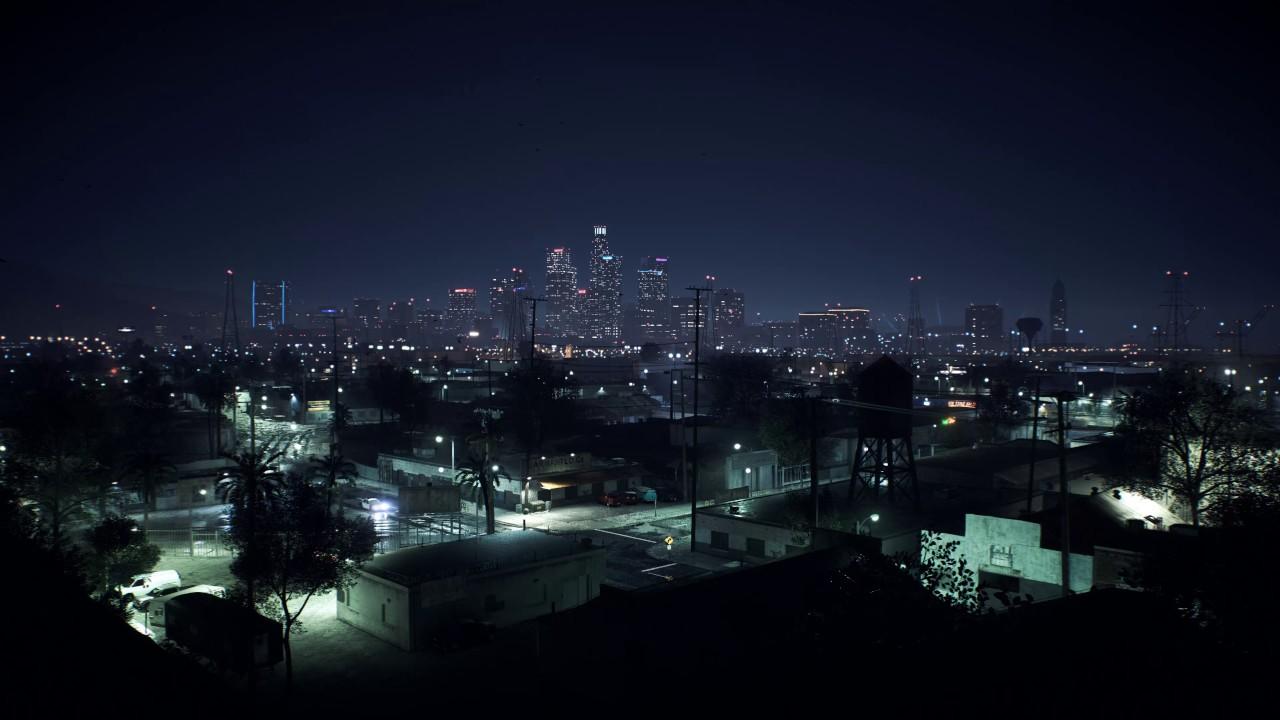 1280x720 Night City View Rain