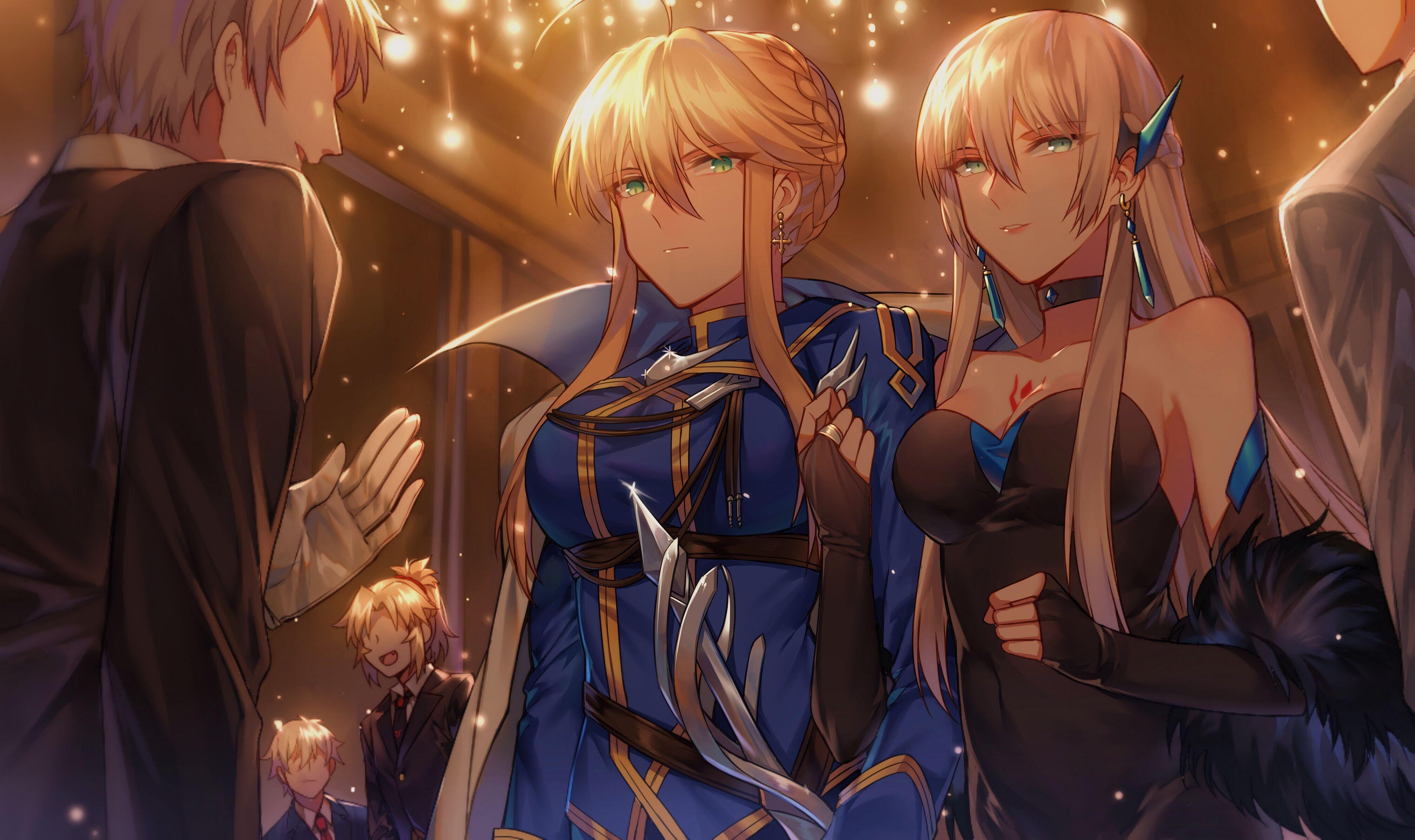 4032x2395 Wallpaper Anime Girls, Anime, Fate Grand Order, Artoria Pendragon (Lancer), Mordred (Fate Apocrypha)