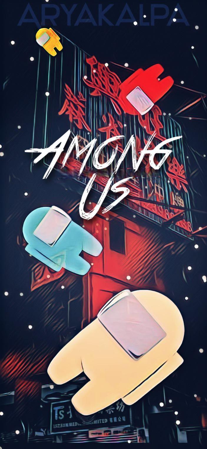 703x1520 Among us mobile wallpaper (thanks for the base image AmongUs