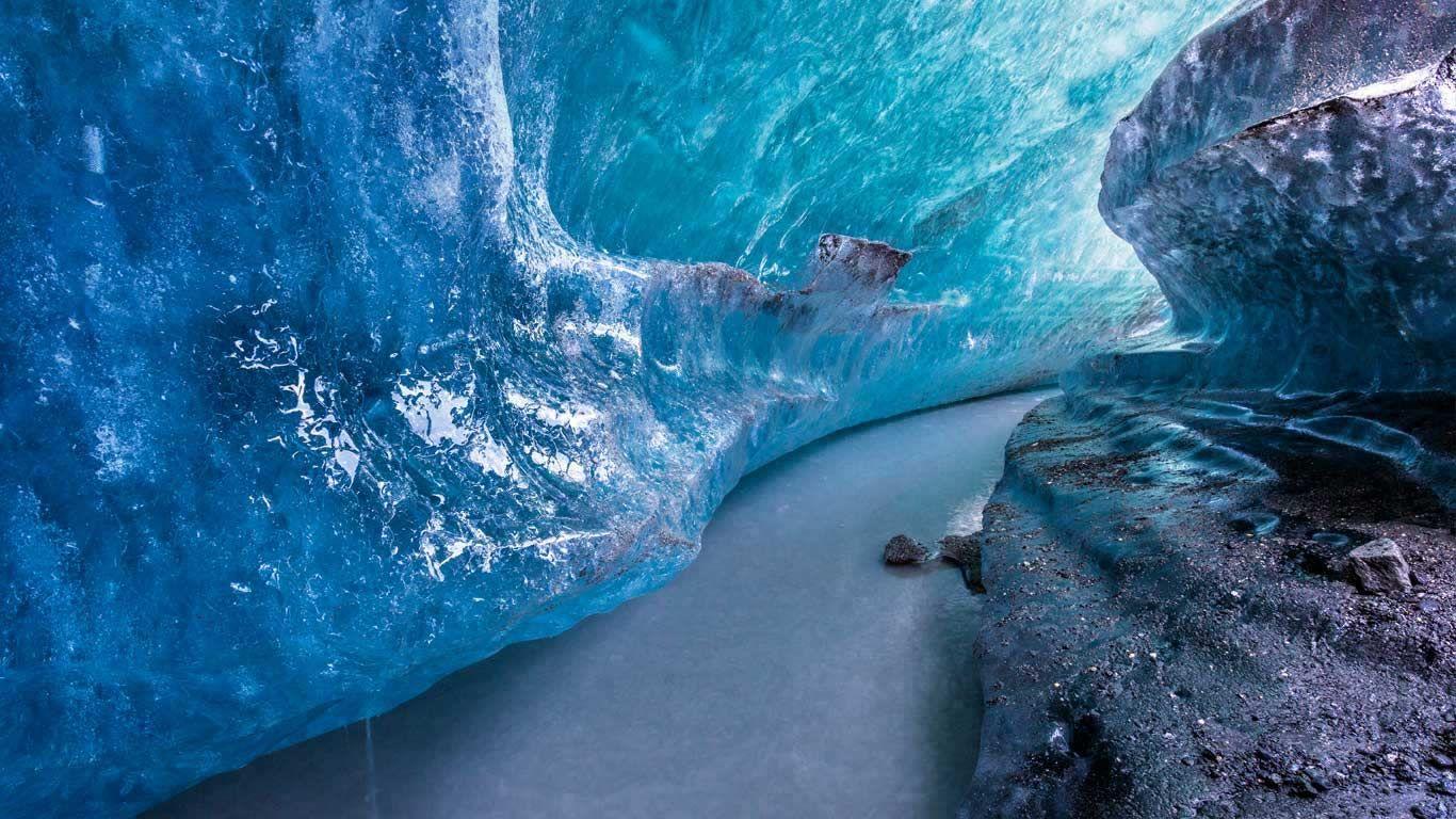 1366x768 An Ice Tunnel Inside Matanuska Glacier, Alaska (© Lynn Wegener Offset). Matanuska Glacier, Alaska Glaciers, Alaska Photo