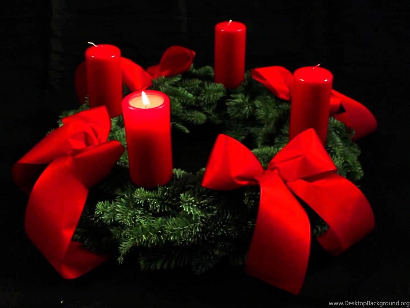 1400x1050 1st Advent Wreath German Adventskranz With One Candle Lit Desktop Background