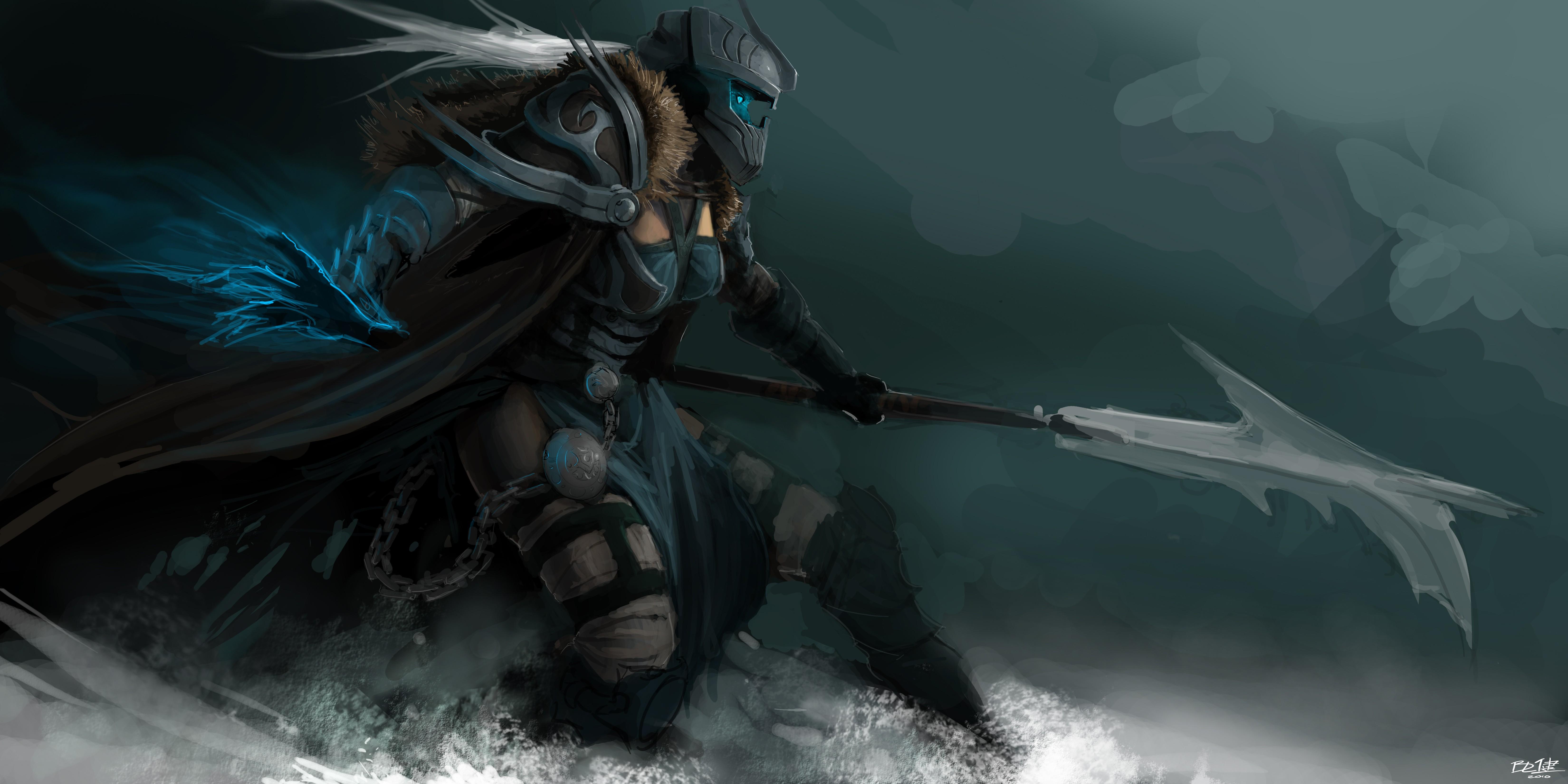 6600x3300 women world of warcraft weapons elf artwork death knight games 6600x3300 wallpaper