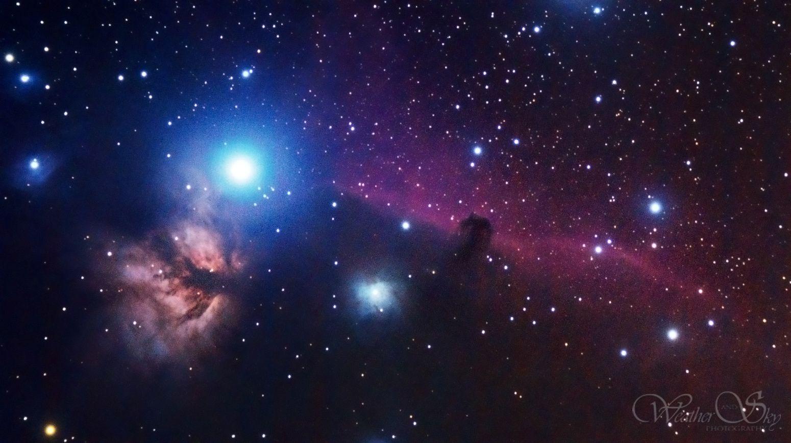1550x868 All Astrophotography. B33 Horsehead and Flame Nebula. Wallpaper space, Android wallpaper space, Space wallpaper