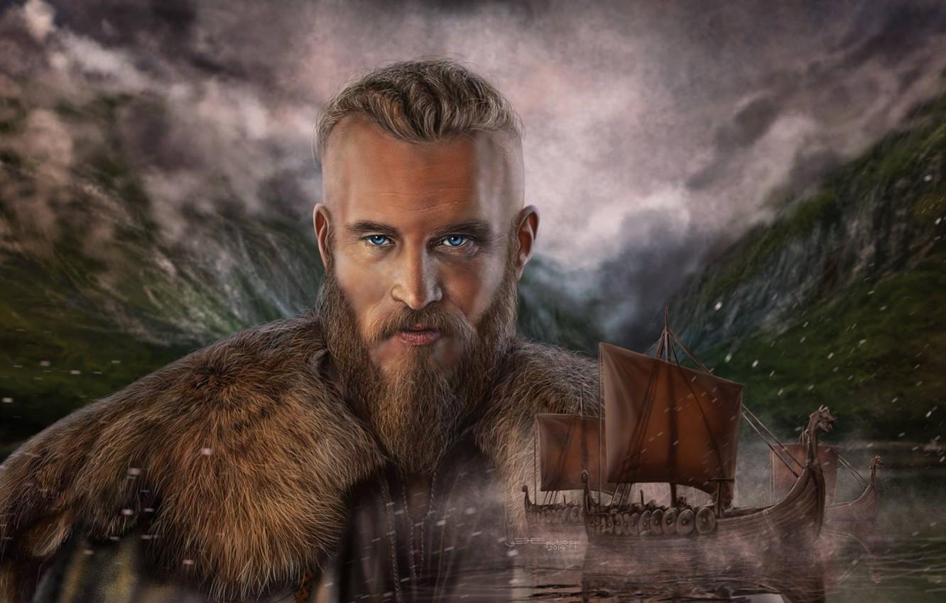 1332x850 Photo Wallpaper Viking, Drakkar, Art Edit, Vikings Wallpaper Ragnar Lothbrok