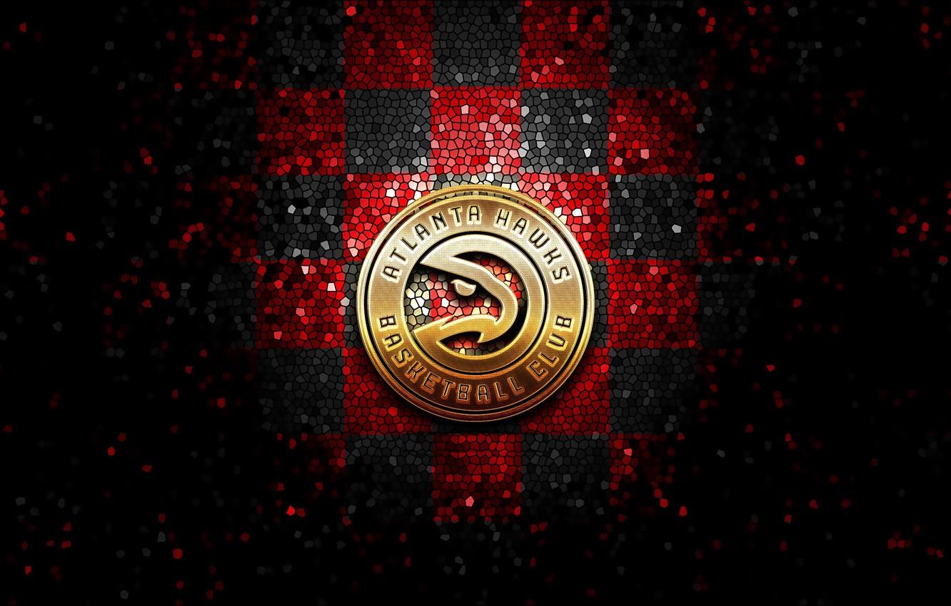 1332x850 Wallpaper wallpaper, sport, logo, basketball, NBA, Atlanta Hawks, glitter, checkered image for desktop, section спорт