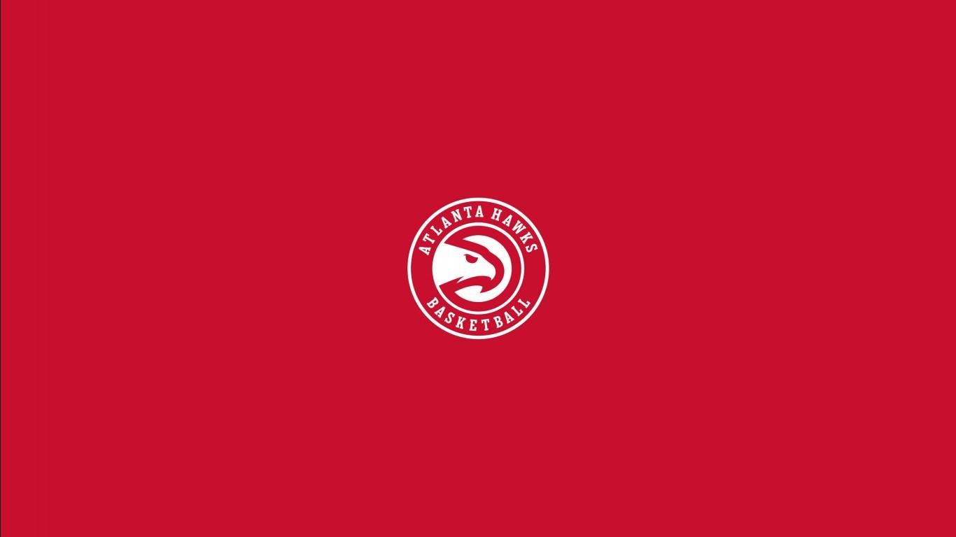 1366x768 Red Badge Basketball Crest Emblem Hawks Logo HD Atlanta Hawks Wallpaper
